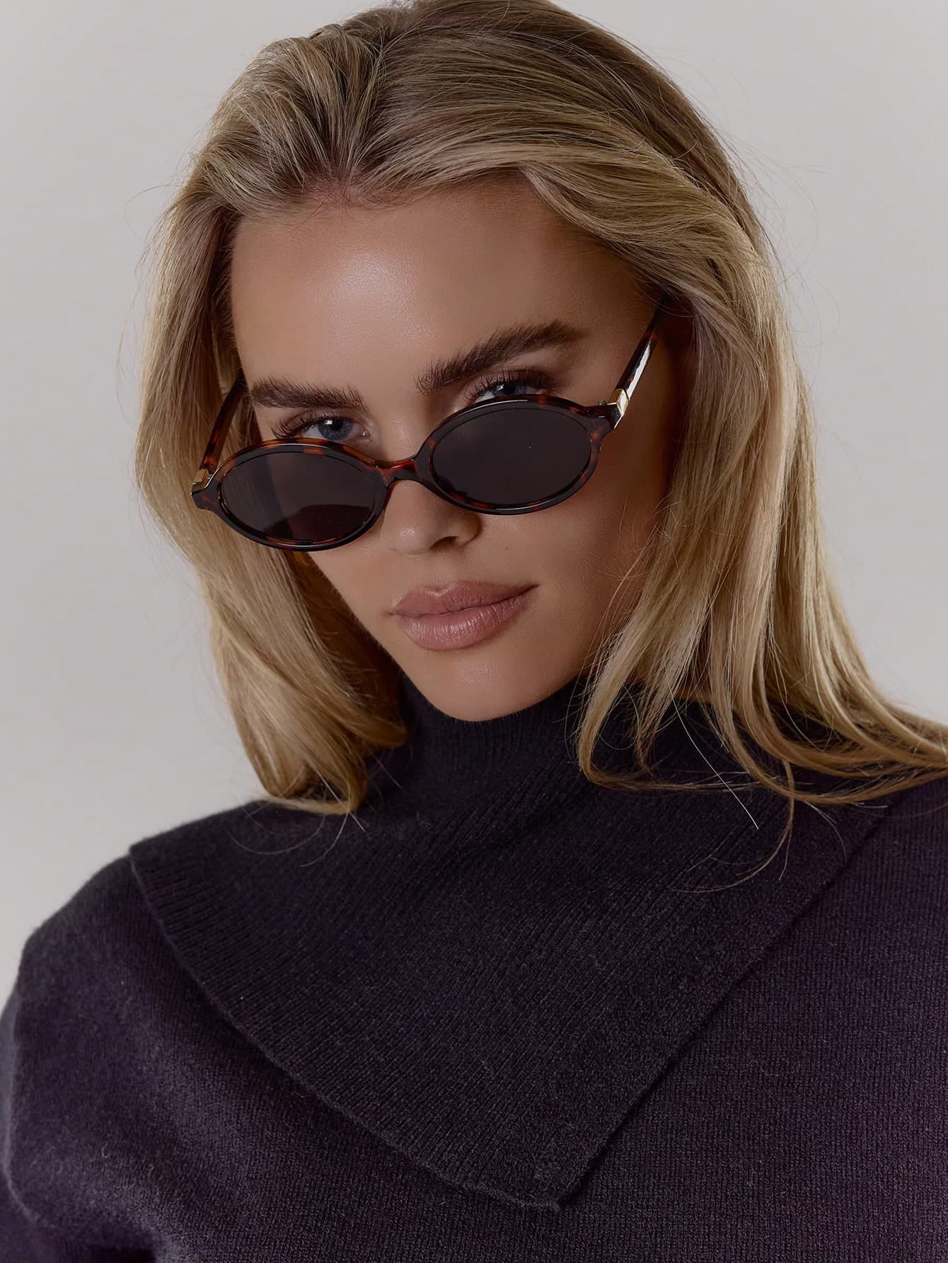 MUSERA Tortoise Shell Oval Clear Lenses Faux Glasses