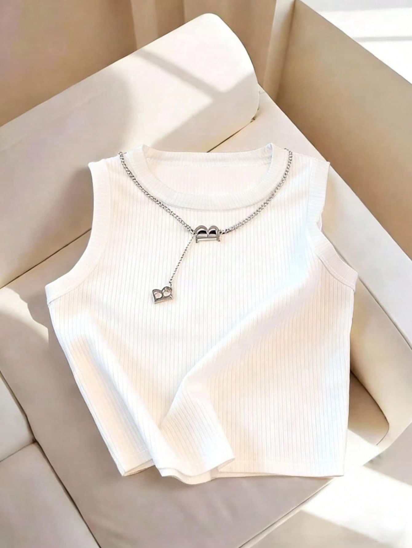 GlowEve Women's Solid Color Round Neck Ribbed Casual Tank Top