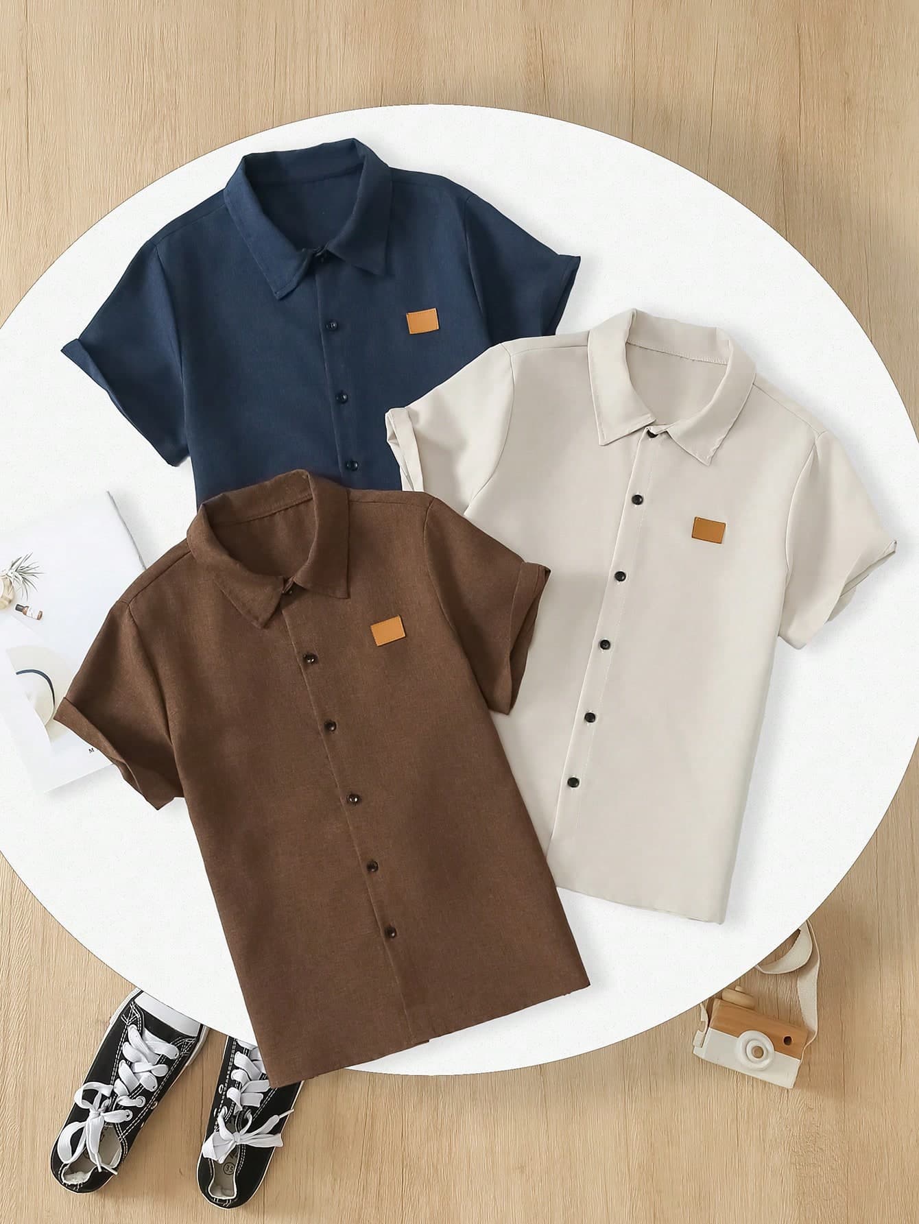 Multi-Pack Teens' Minimalist Short Sleeve Printed Shirts