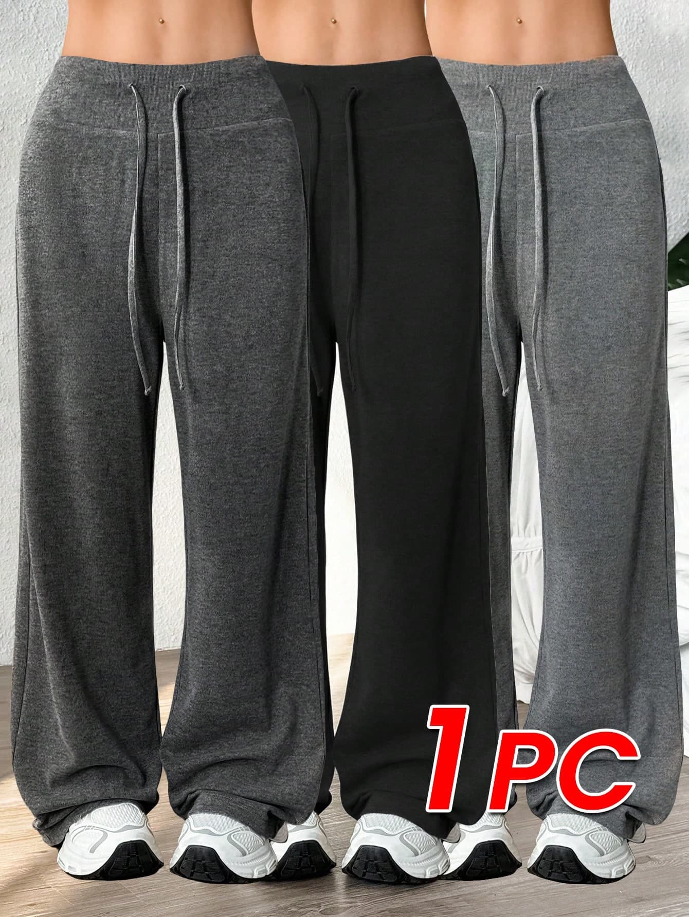 Velisys Velisys Women Casual Drawstring Waist Loose Wide Leg Sports Pants