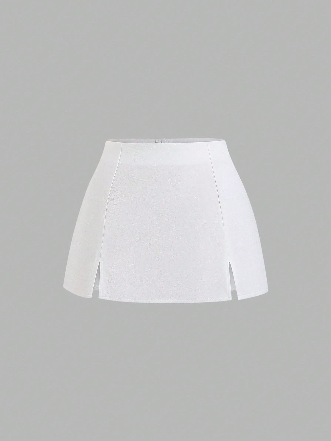 Sweetra Autumn/Winter Maillard Color Suede A-Line Slit Hem Casual Party Mini Skirt For Women