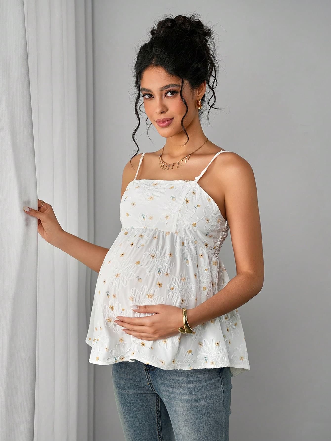 Momance Women's Elegant Jacquard Camisole