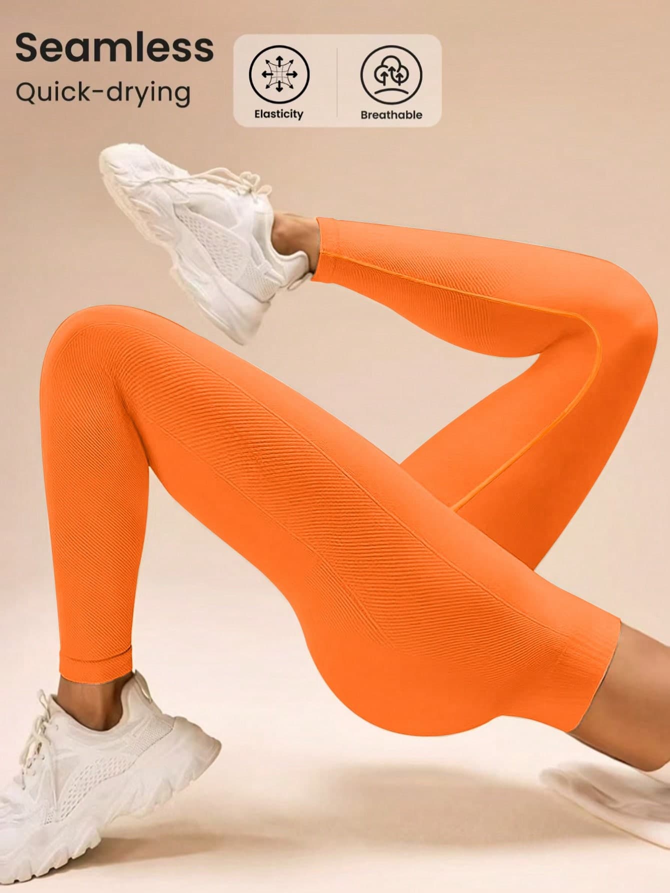 SHEIN Sports Women's Solid Color High Waist Casual Fitness Leggings
