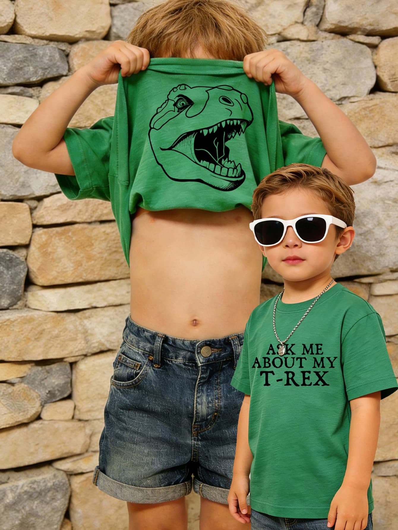 SHEIN Baby Boy Letter Print Crew Neck Short Sleeve Casual T-Shirt