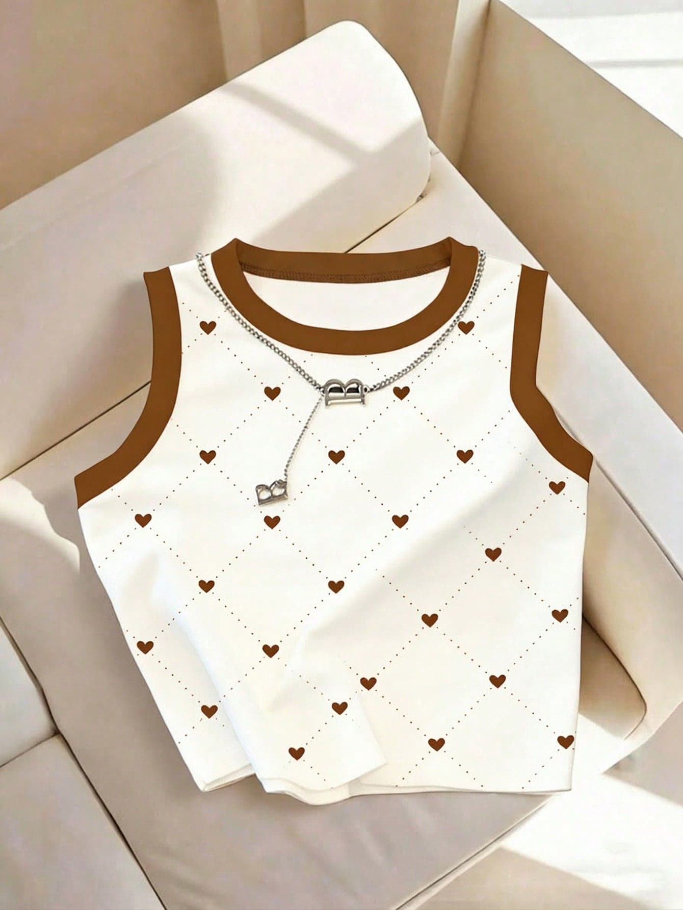 Resyla Women Leopard Print Round Neck Casual Versatile Tank Top