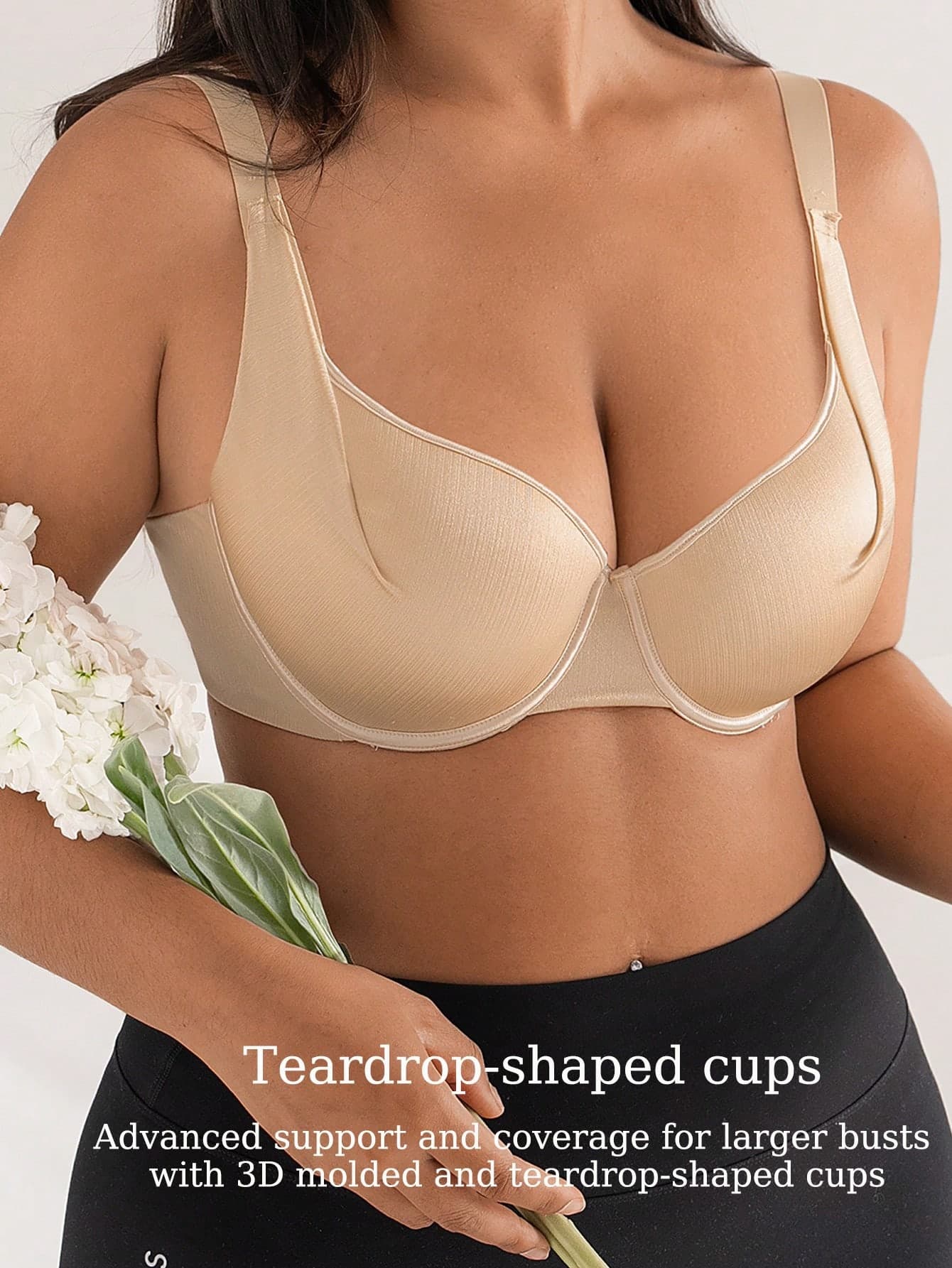 DesireSculpt Plus Size Underwire Bra Wedding Plus Size Wireless Bra Nude Bra Seamless Curve Plus Bra Push Up Bra Boob Lift