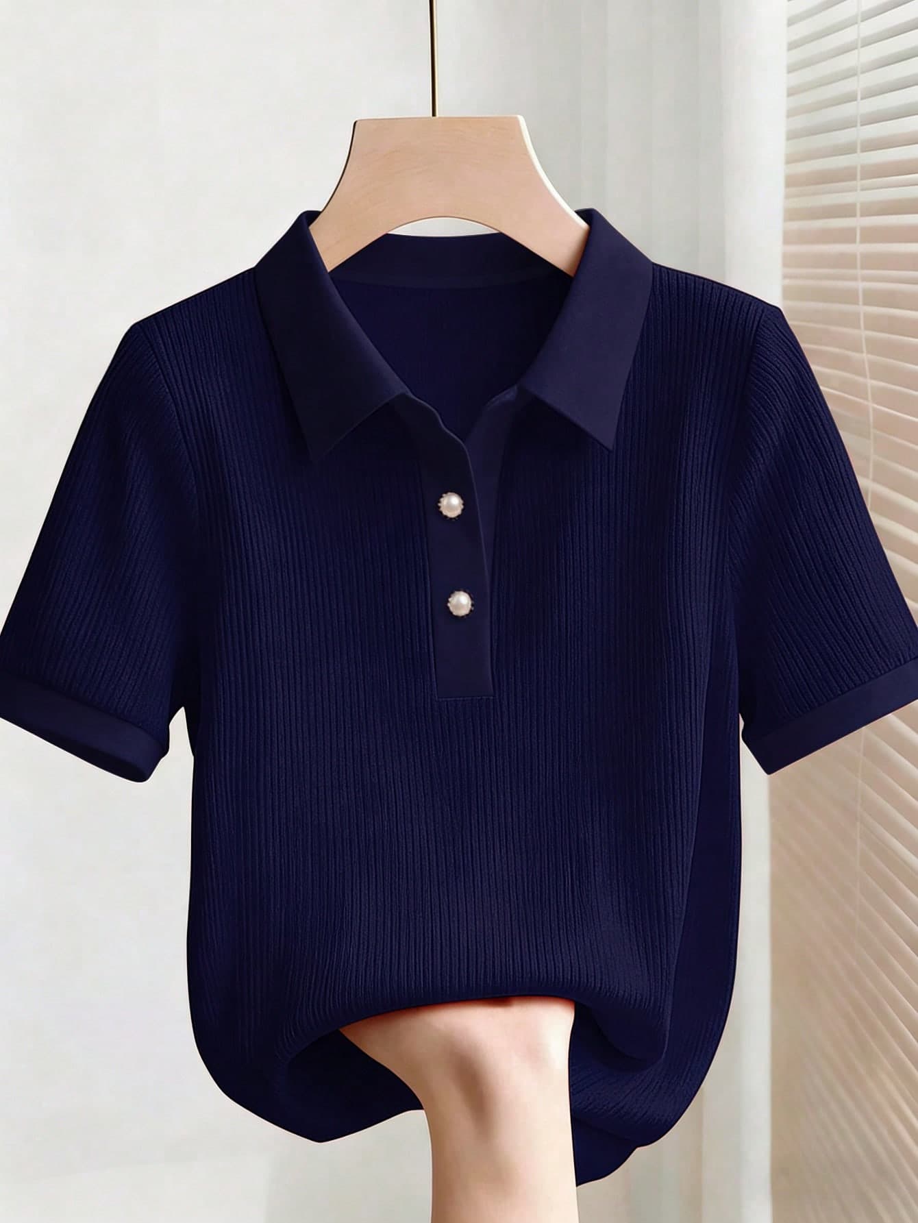 Franclia Women's Casual Elegant Solid Color T-Shirt