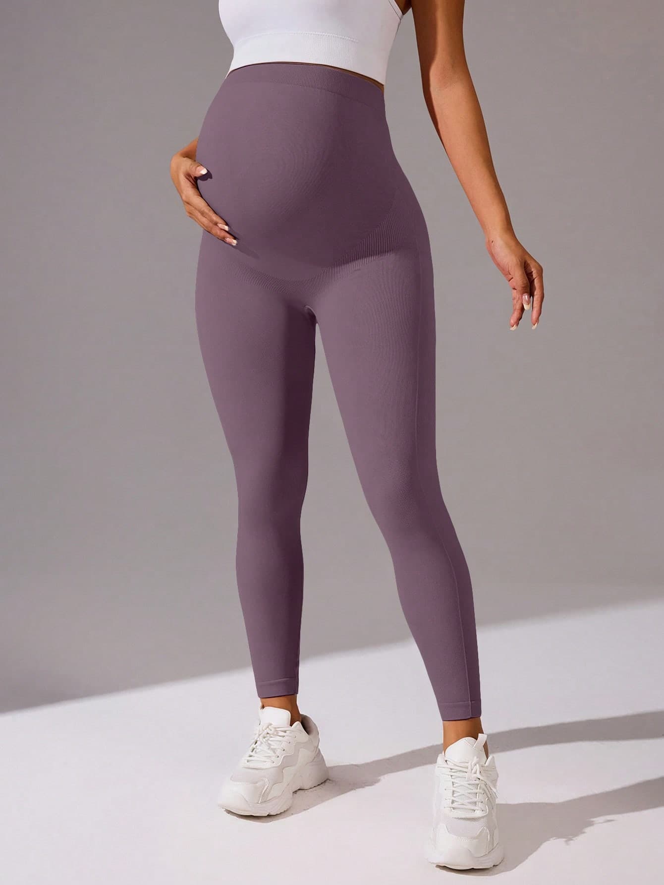 SHEIN Seamless Maternity Leggings, High Waist Lifting, Spacious Abdomen Support