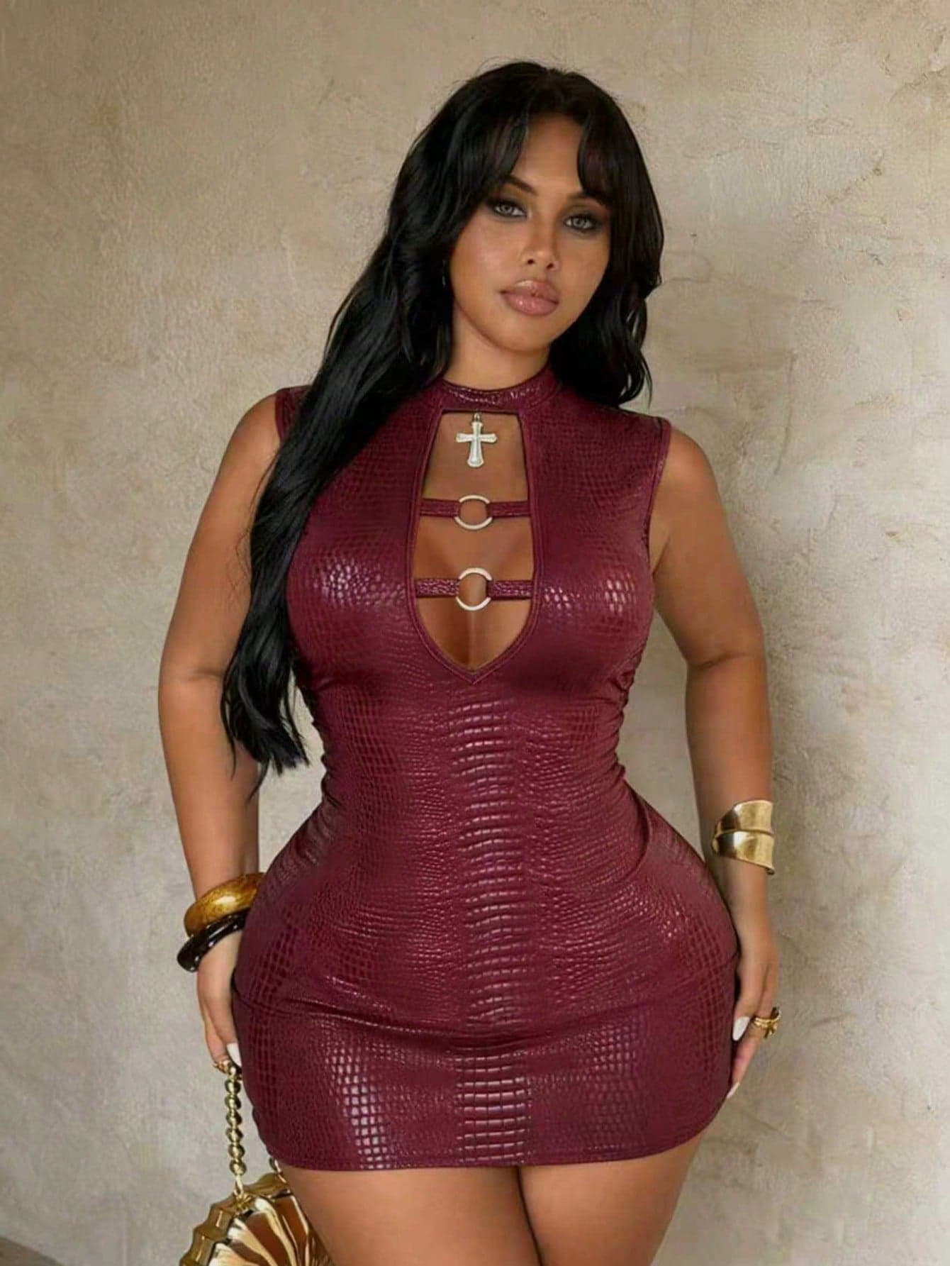 Rustia New Summer Sexy Hollow Out Design Sleeveless Bodycon Mini Dress, High Waist Slim Fit Skirt