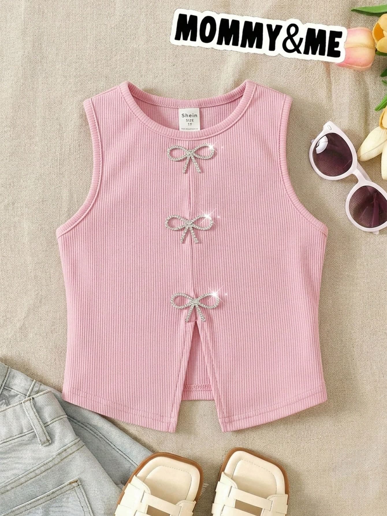 SHEIN Young Girl Solid Color Knit Casual Vest