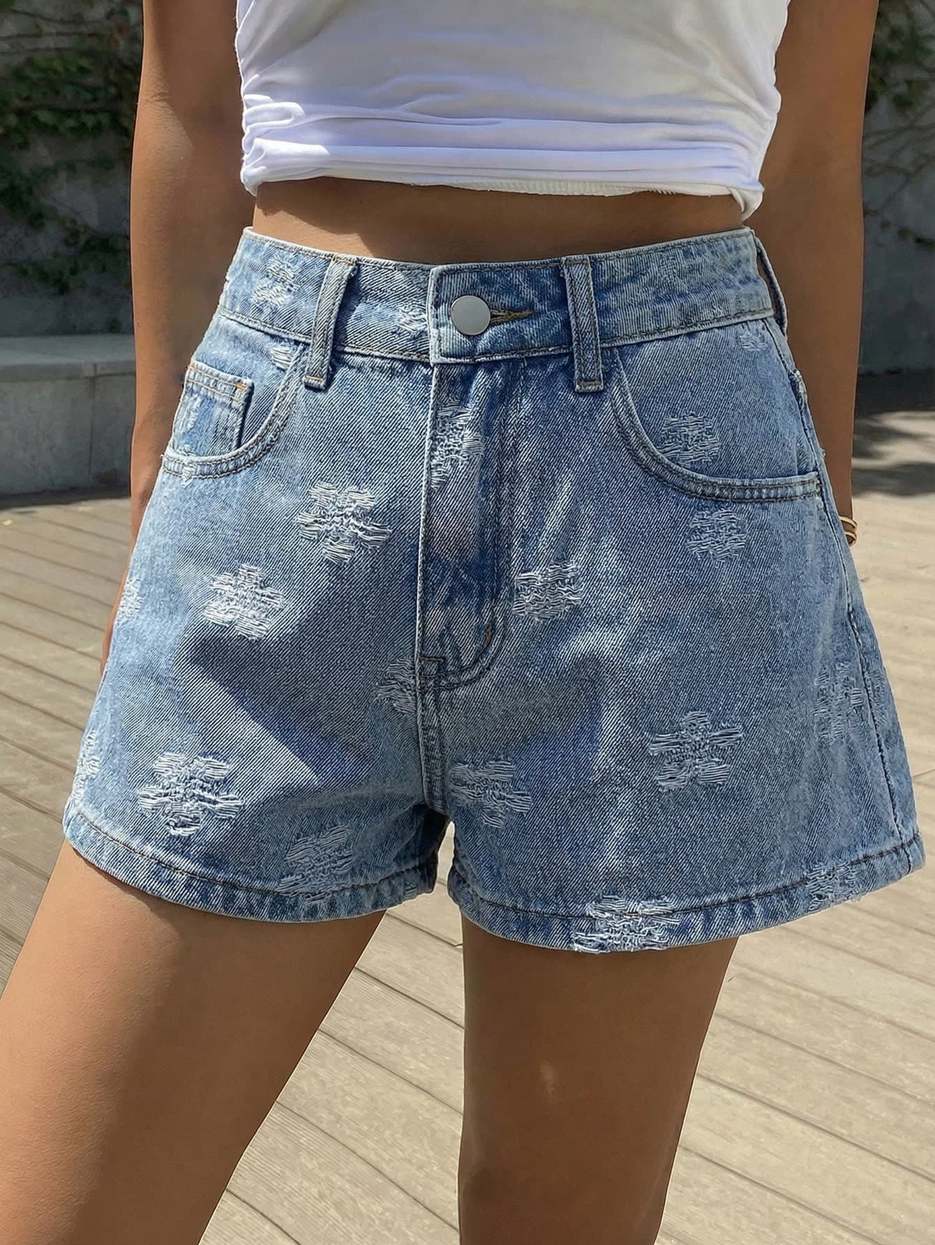 DAZY Women's Summer A-Line Casual Street Sexy Denim Shorts Y2k