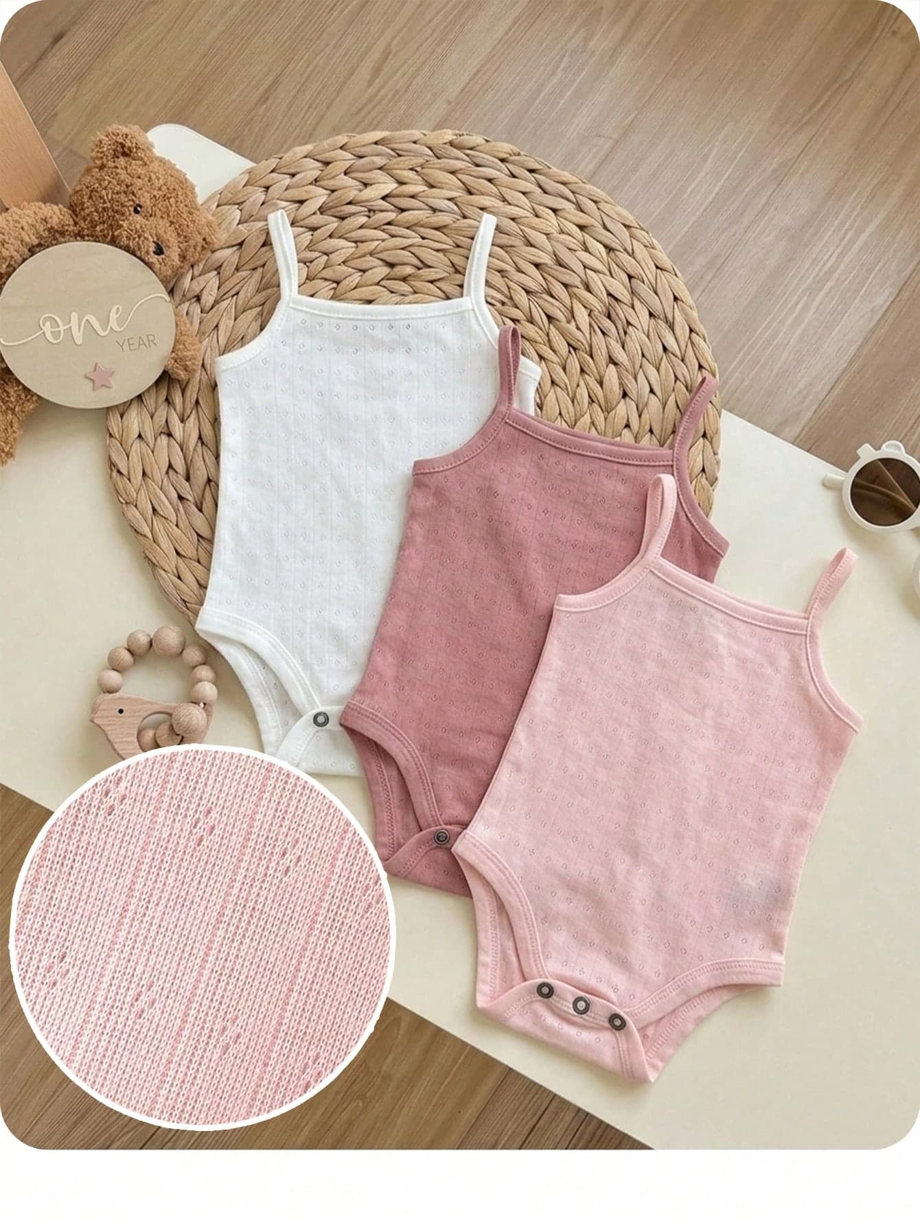 Newborn Baby Girl Casual Knit Cute Summer Romper, Multi-Color