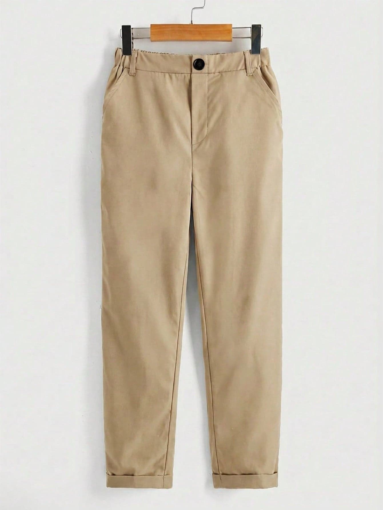 Tween Boy Solid Color Pocket Casual Pants