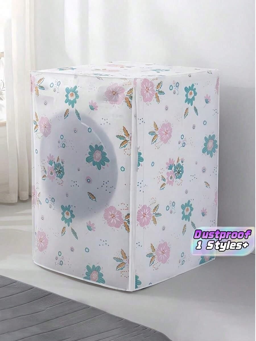 1PC Floral Washing Machine Cover - Universal Top Load Washer Dust Protector With Easy-Clean Fabric, Decorative Flower Pattern Appliance Cover For Laundry Room, Home Decor, Pet Hair & Dust Proof (Fits Most Brands)