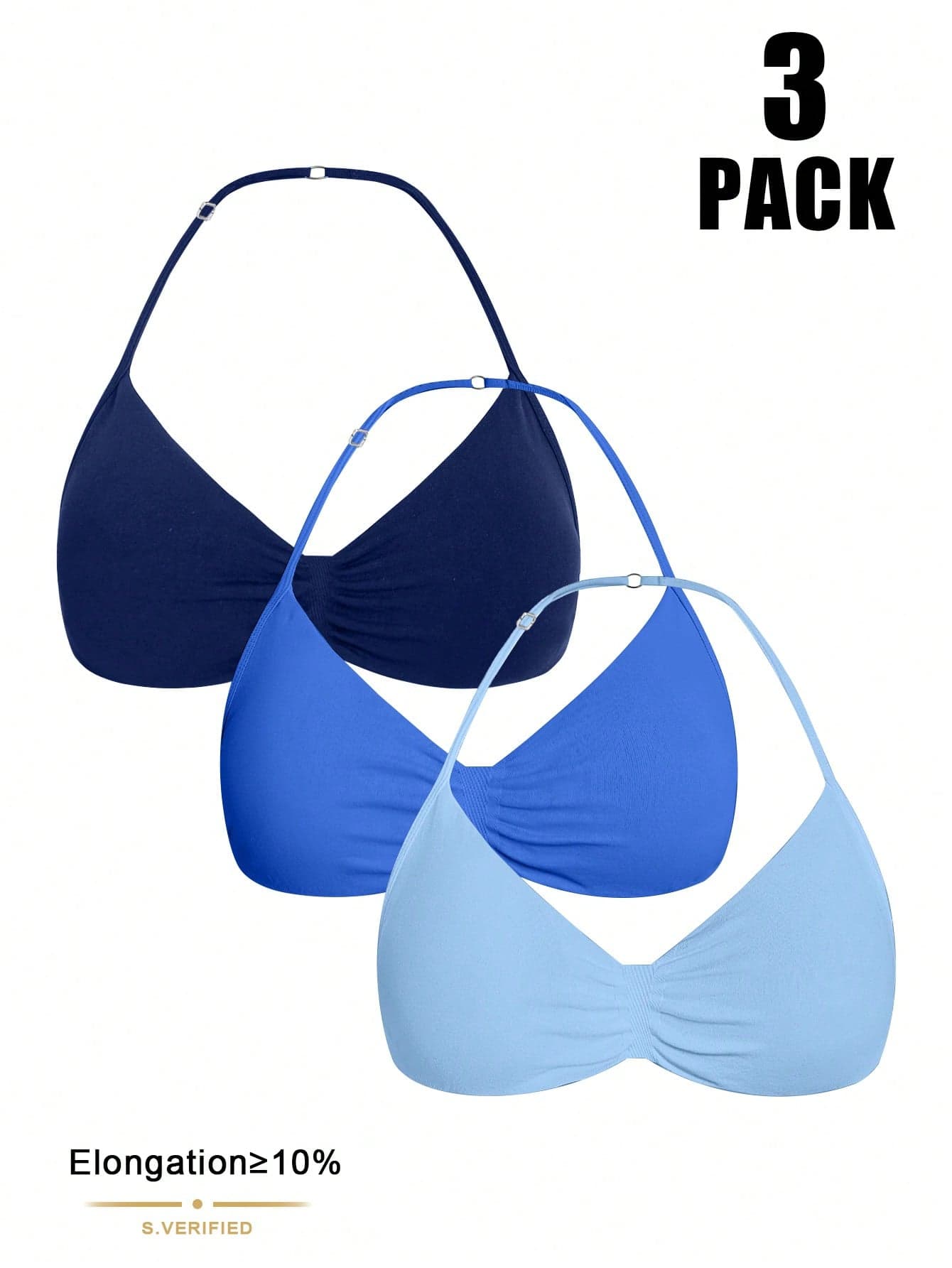 Easithlete Easithlete Seamless Women Solid Color Ruched Racerback Sports Bra