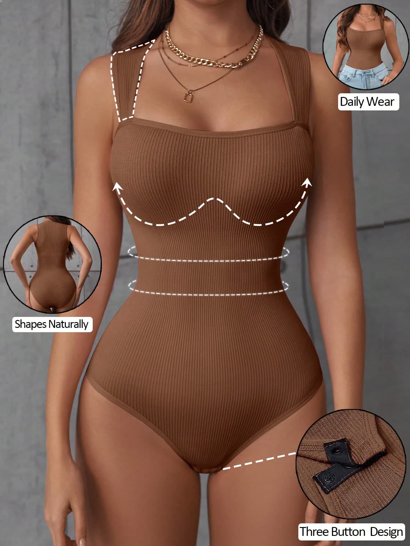 1pc Women Solid Seamless Waist Cincher Briefs Bodysuit Black Camisole Triangle Panty Shapewear Casual Tummy Control Body Shaper