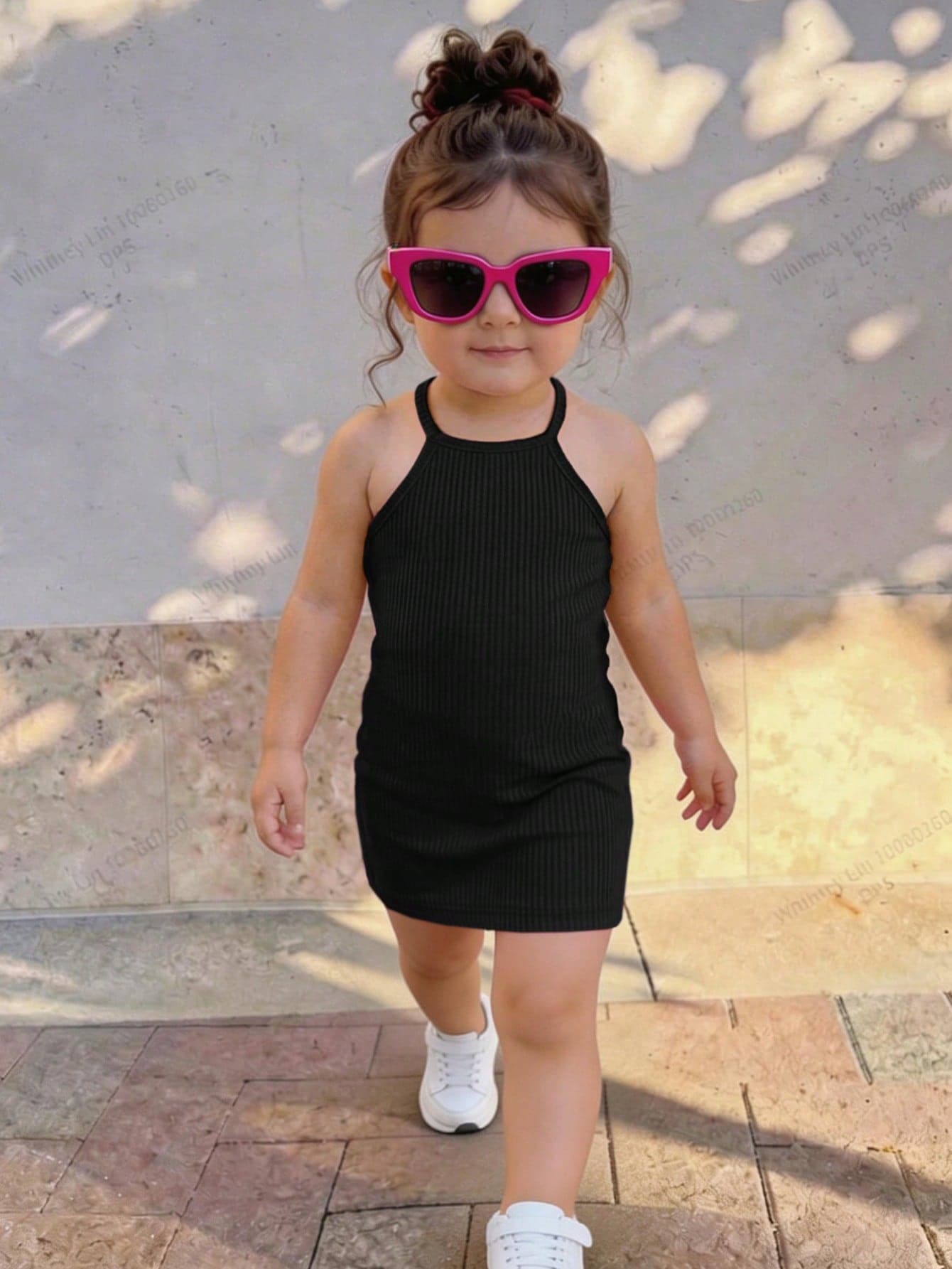 SHEIN Babygirl Cute Casual Vacation Knit Camisole Dress