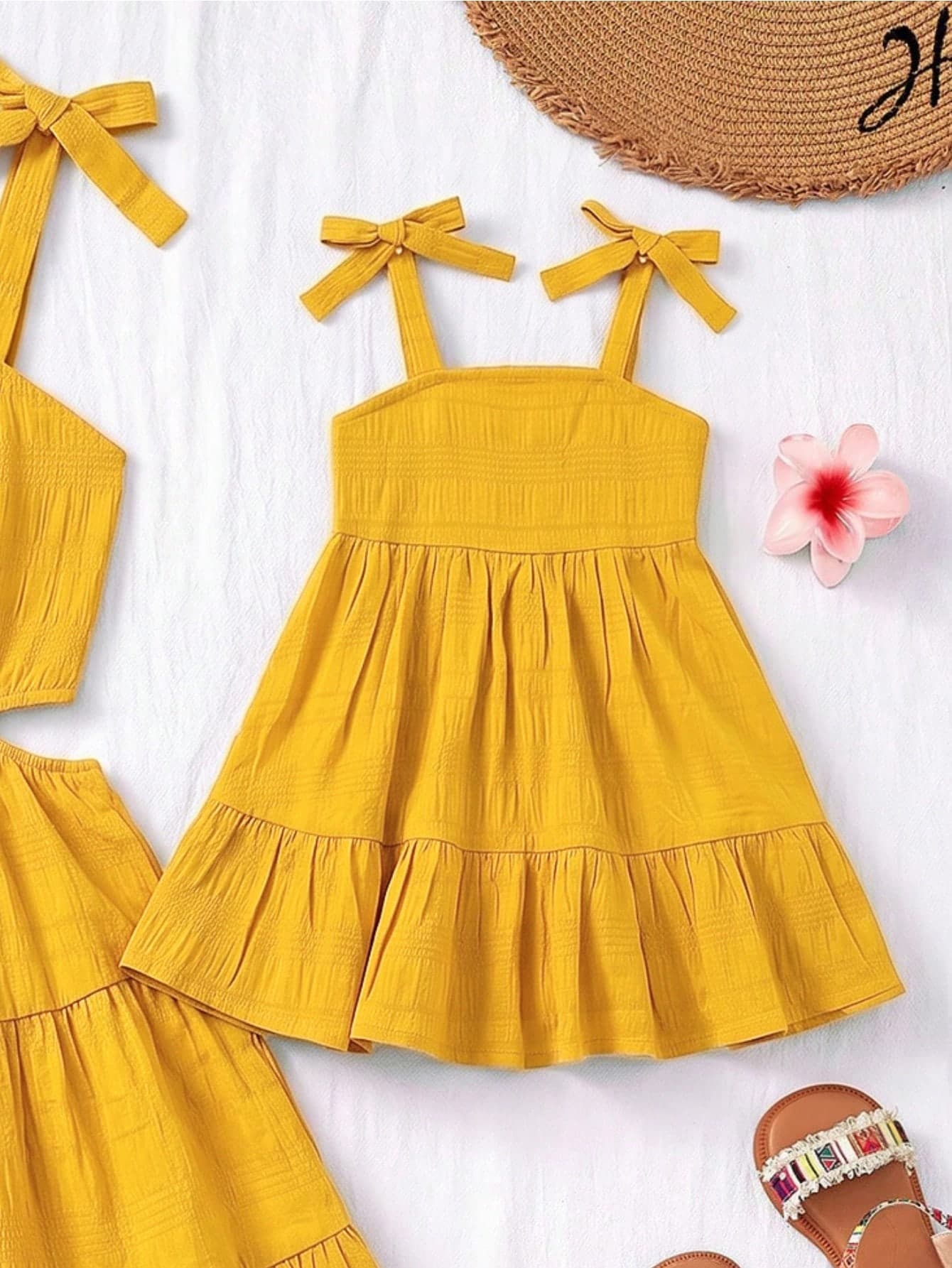 SHEIN Baby Girl Woven Solid Color Casual Slip Dress
