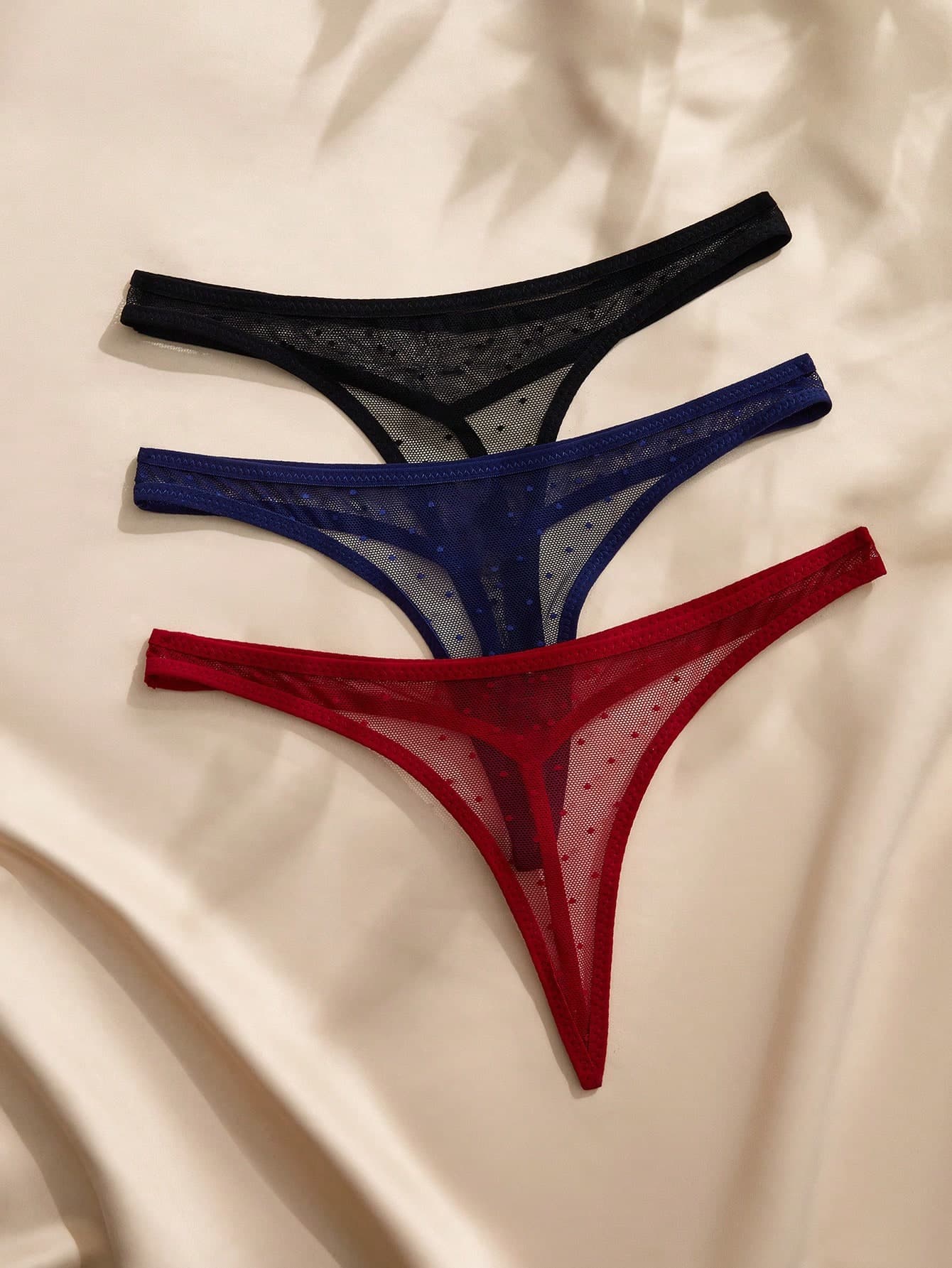 SHEIN 3pcs/Set Romantic, Sexy And Comfortable Lingerie Sets For Women Thongs Underwear Women Underwear Sexy Crotchless Underwear Sexy Underwear For Going Out
