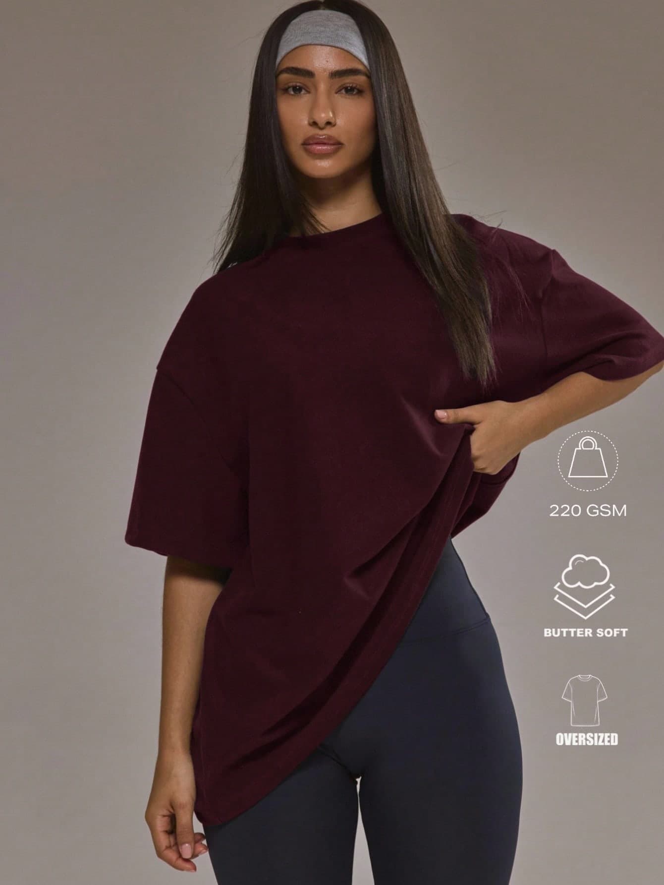 Musera Sport Oversized Soft Touch Fleece T-Shirt Padel Autumn Fall Winter Activewear Sport Gym Workout