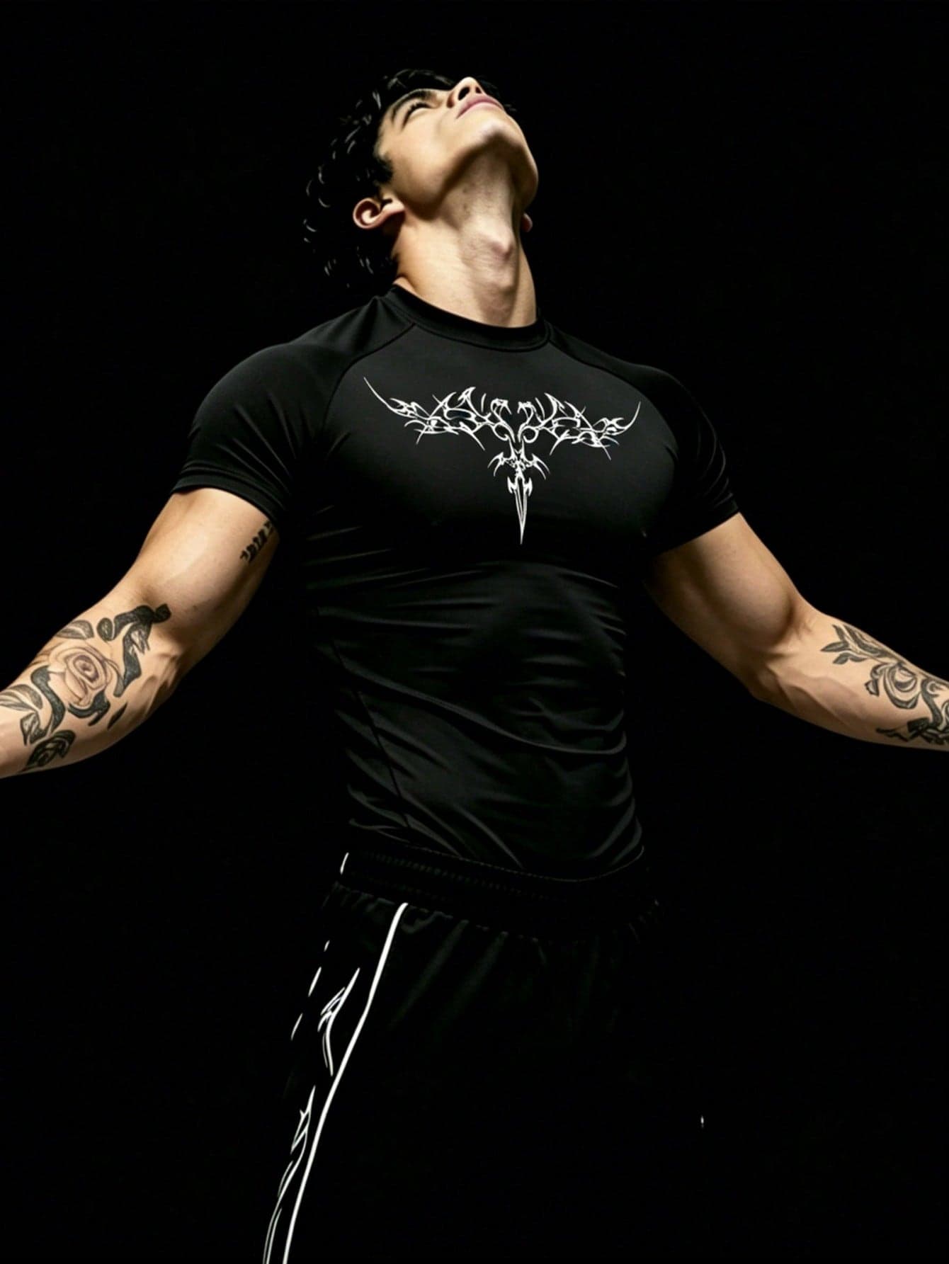 RISE LYT Men's Casual Versatile Contrast Color Round Neck Short Sleeve Sports T-Shirt, Gym, Holiday