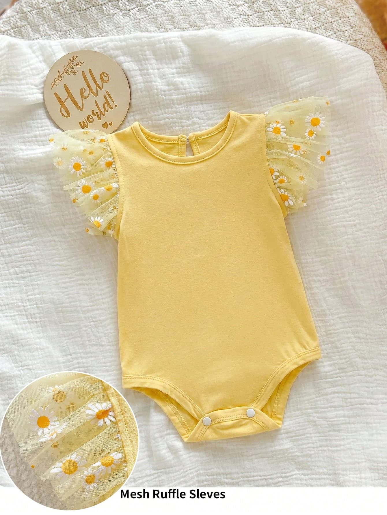 Newborn Baby Girl Cute Knitted White Cap Sleeve Romper, Casual Summer