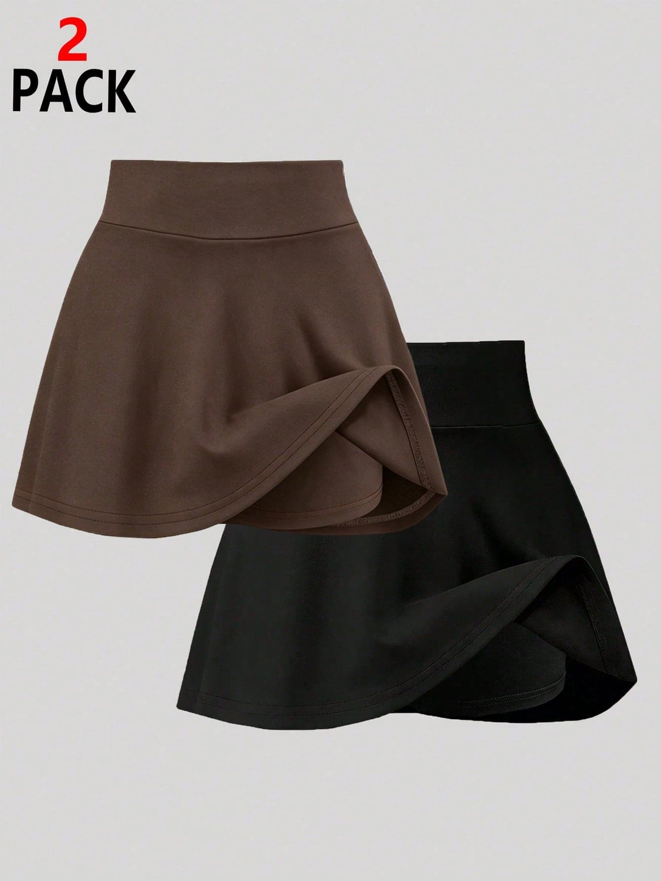 SHEIN Girls' Spring/Summer Casual All-Match Versatile Sports Fitness Yoga Ballet Dance School Leggings Skirt Knit Skirt