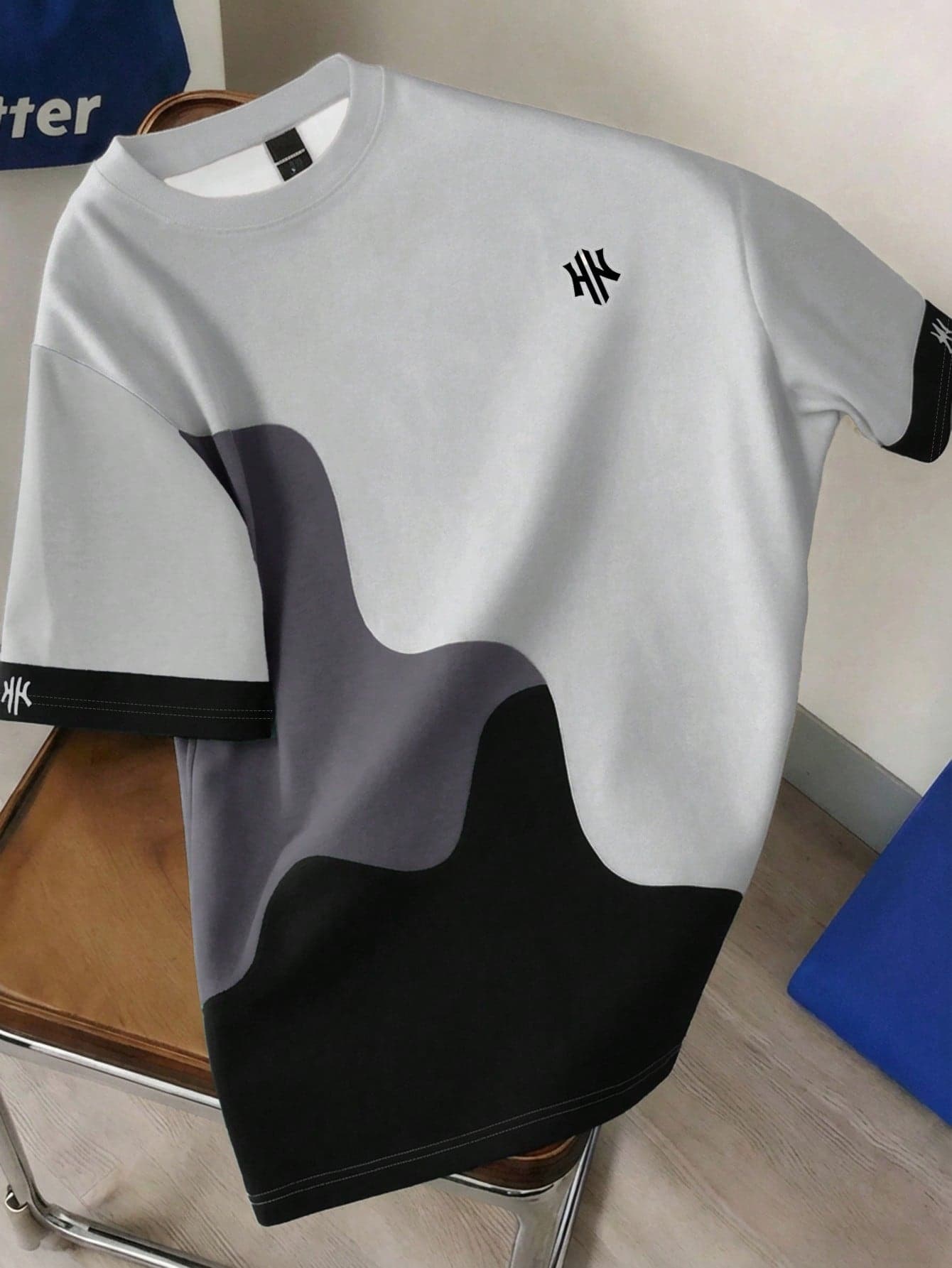 Manfinity Joysei Men's Summer Casual Colorblock Patchwork T-Shirt