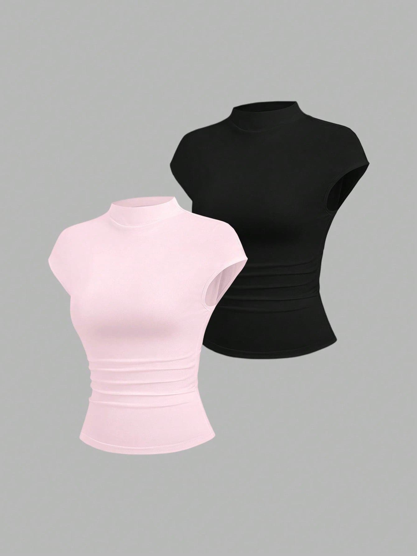 Sweetra Spring/Summer New Stand Collar T-Shirt, Simple And Versatile, Suitable For Commuting And Daily Wear