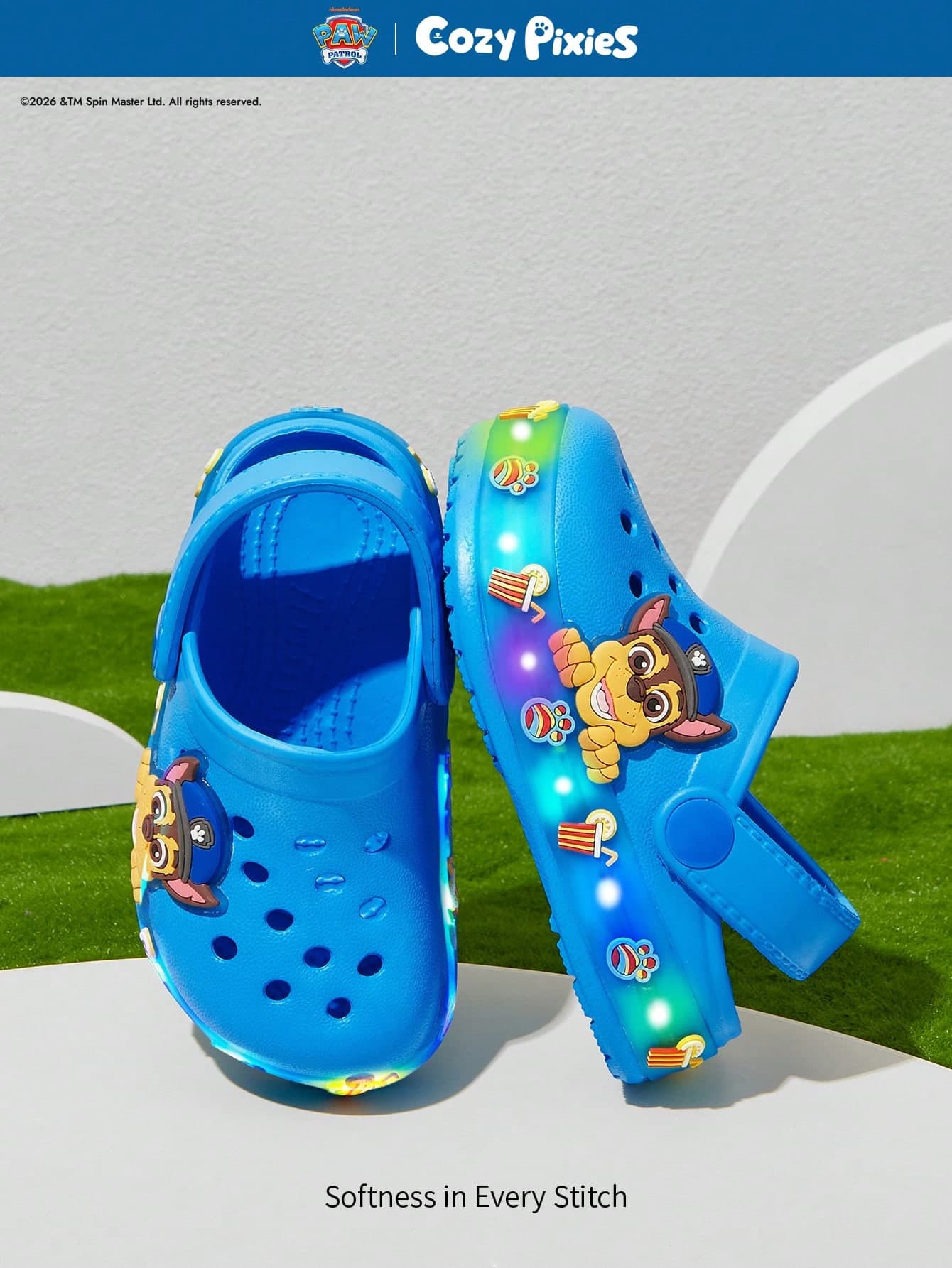 Cozy Pixies | PAW Patrol Summer Boys Comfortable Fashion Blue Cartoon Cute Childlike Cute Lightweight Breathable Versatile Beach Baby Hole Shoes Lamp Shoes Suitable For Indoor