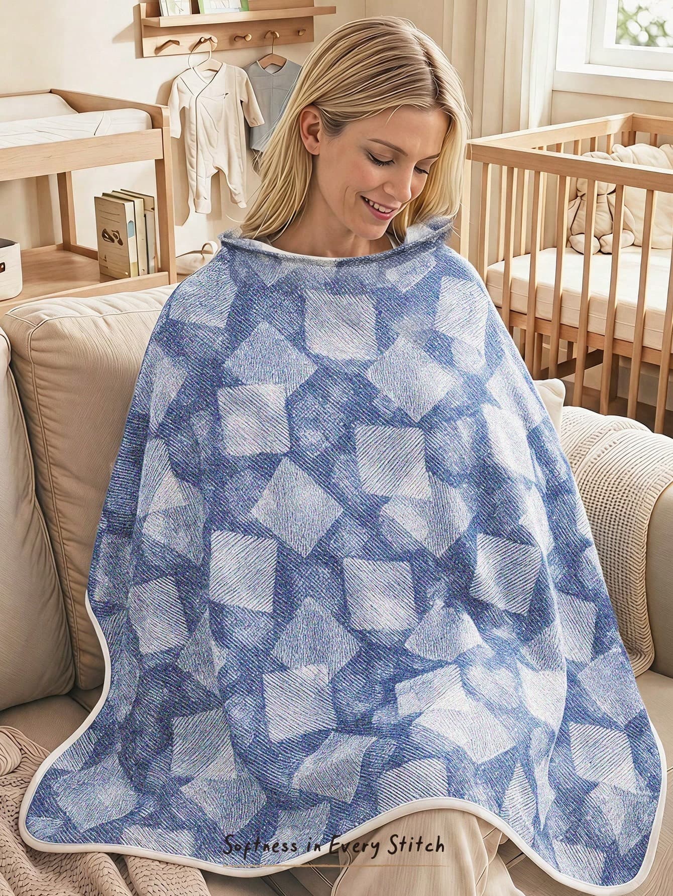 Cozy Pixies 1 Geometric Printed Mother Nursing Gown Is Soft And Comfortable For Daily Use In All Seasons