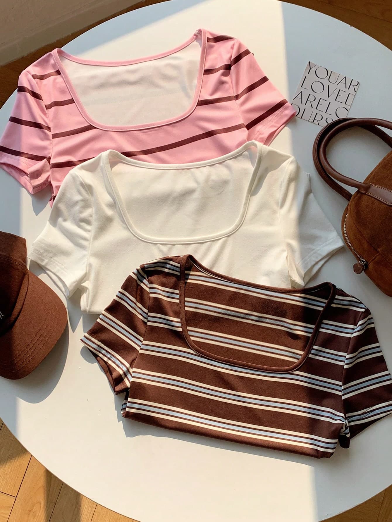 Comfortcana 3PCS Women T-Shirts Everyday Back To School Clothes Checkered Summer Casual Home Back-To-School Work School School