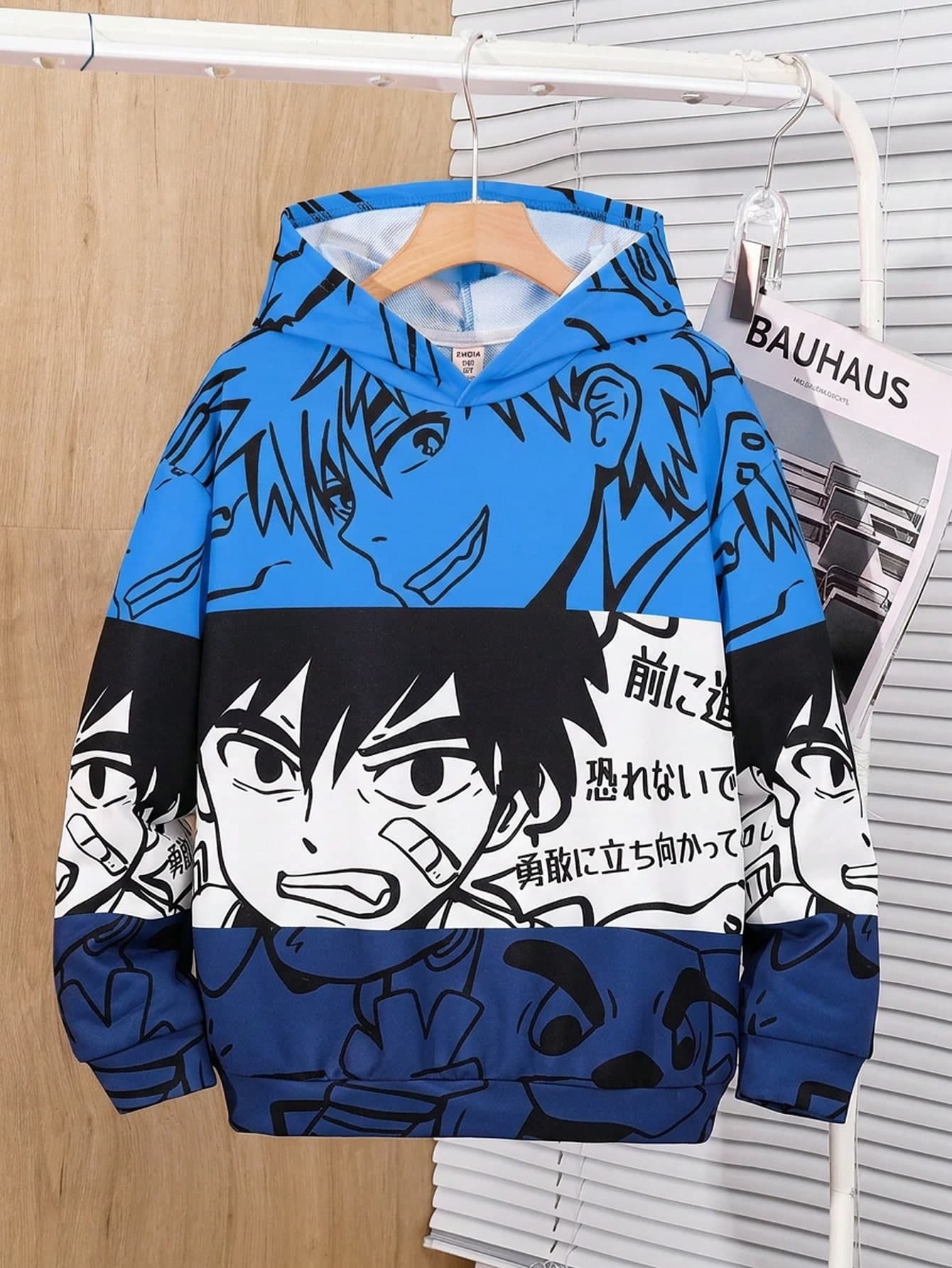 SHEIN Boys Kids Teens Sweatshirts Tween Boy Japanese Anime Pattern Sweatshirt Suitable For Commuting School Daily Casual College Travel Sports Autumn Winter Season Wearable