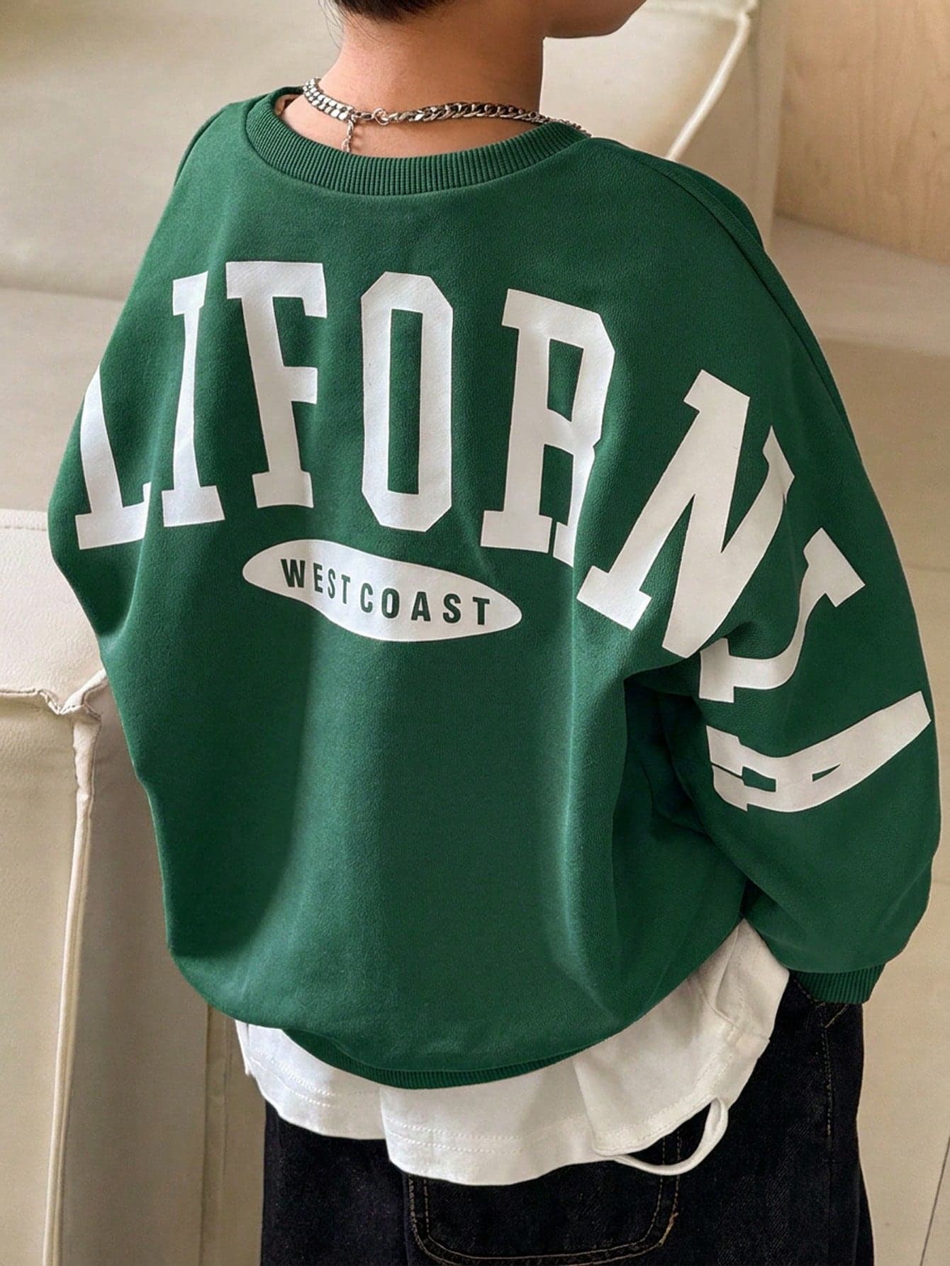 1pc Tween Boy Casual Preppy Comfortable Fashionable Minimalist Streetwear Loose Fit Versatile Back Large Letter Graphic Comfortable Thick Sweatshirt Suitable For Daily Wear, School, Travel, Sports, Autumn/Winter