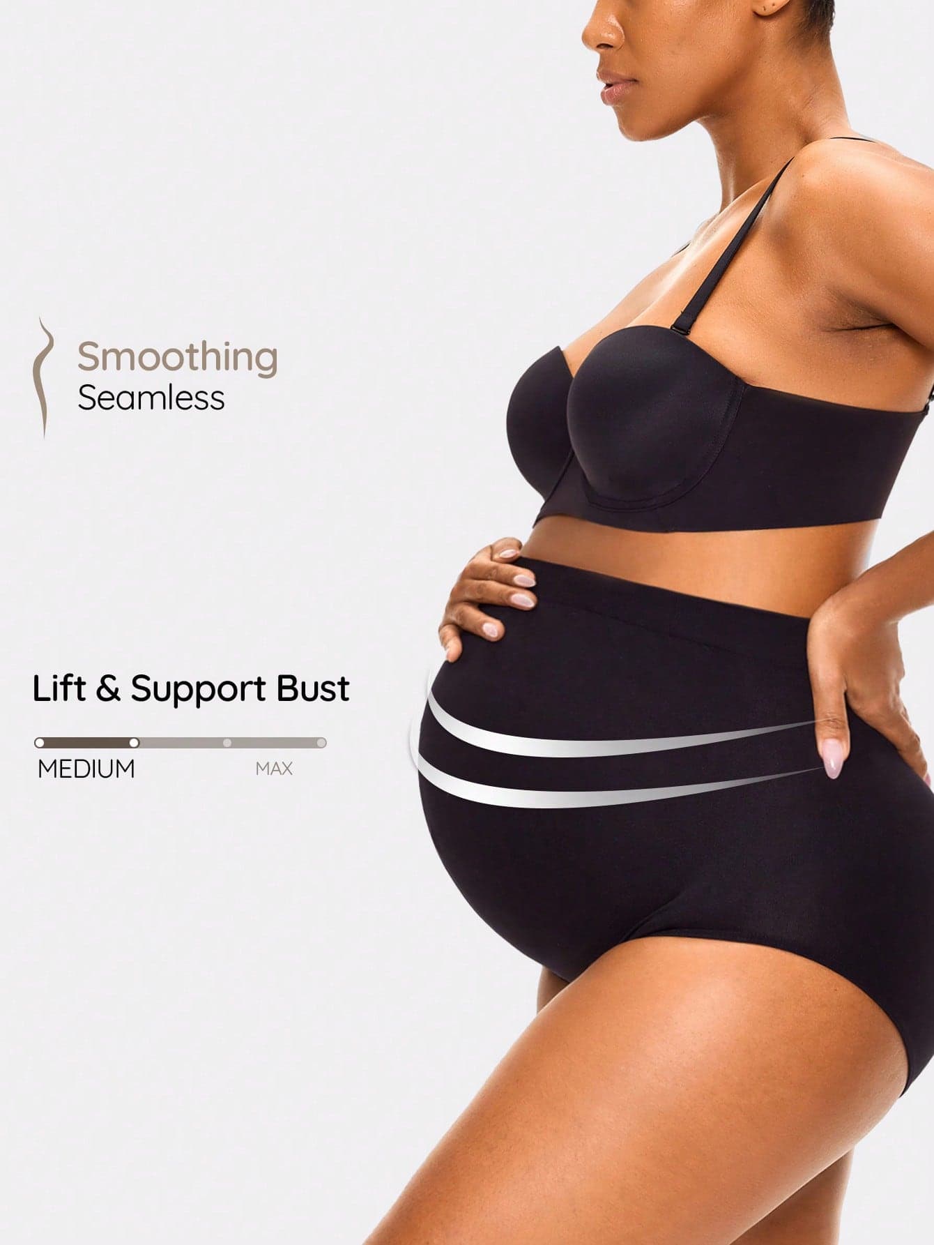 SHAPORA Seamless Maternity High Waisted Brief Short Pregnancy Shapewear Body Shaper Butt Lifter-Accommodate Growing Tummy&Waist