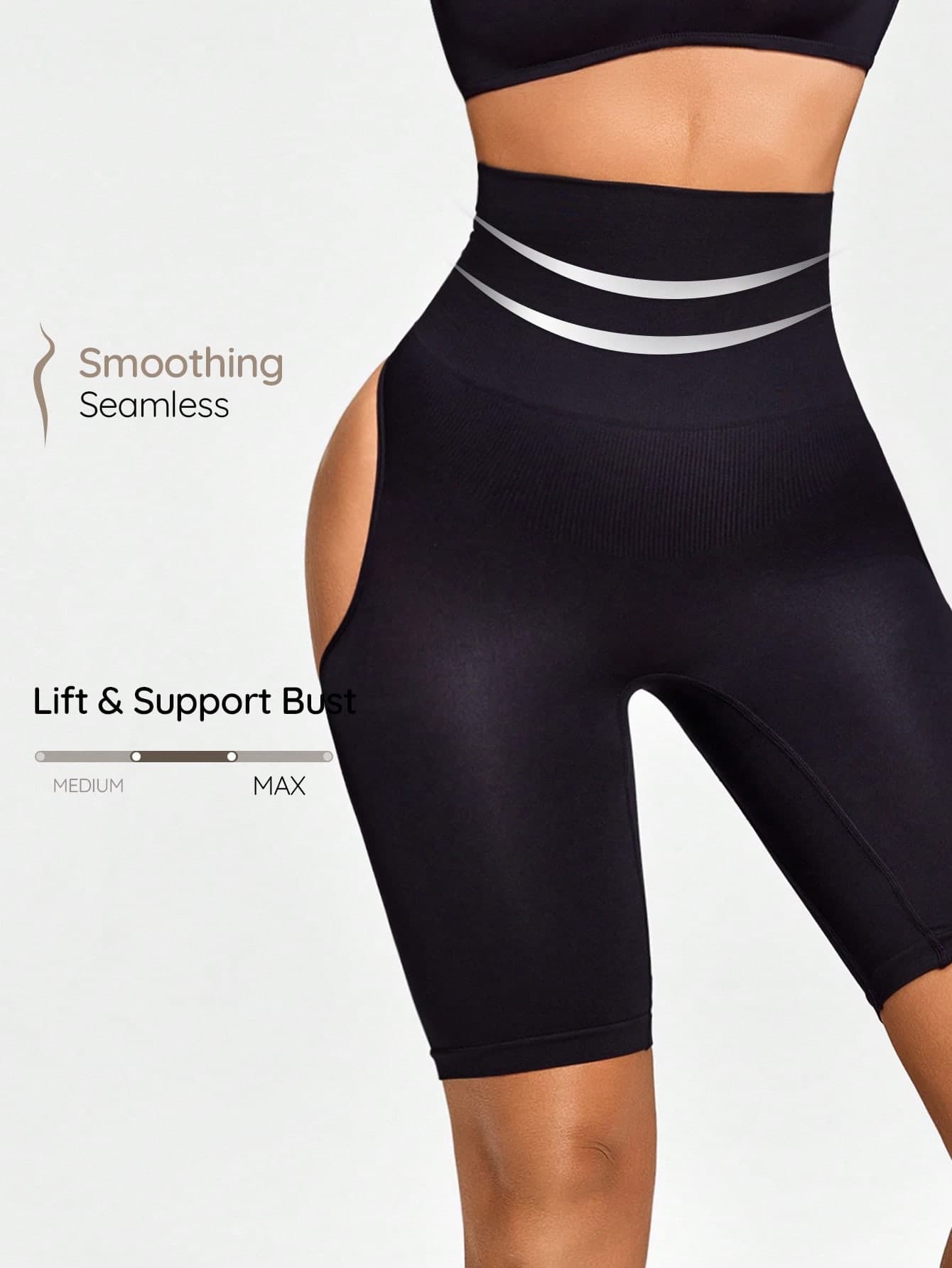 SHAPORA Seamless Cut-Out Mid Thigh Short Body Shaper Butt Lifter-Tummy Waist Thigh Control