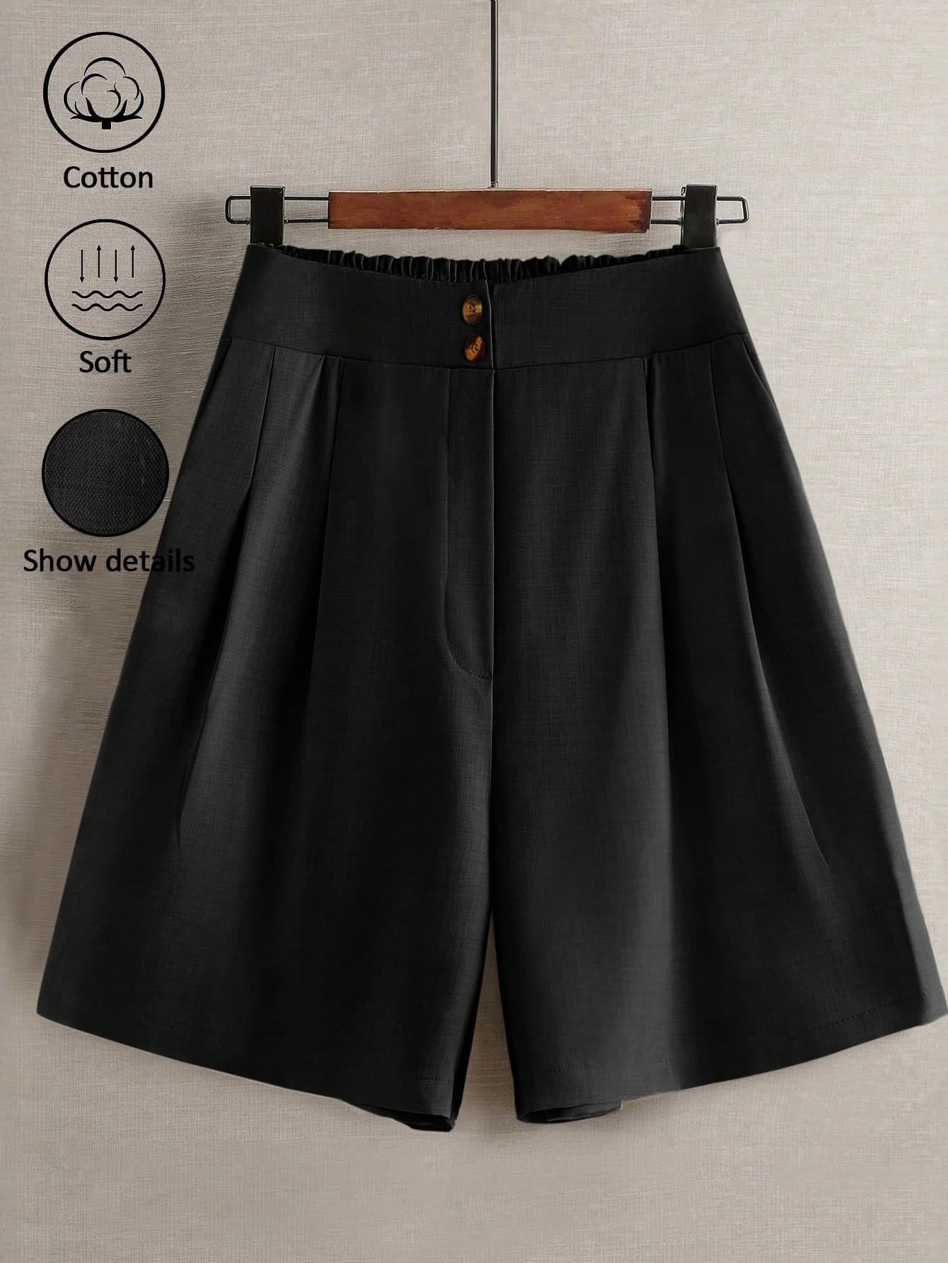 Linhara Women's Plus Size Elastic Waist Casual Shorts, Outdoor Casual Bottoms