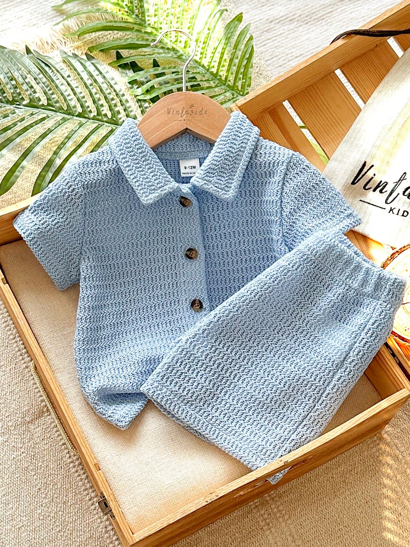 Vintaside Kids Baby Boy 2pcs Shirt & Shorts Set, Pastoral Vacation Country Style, Textured 3D Fabric, Cotton Linen Feel, Comfortable Soft Versatile All-Match Fashion Cute Casual Outing Set