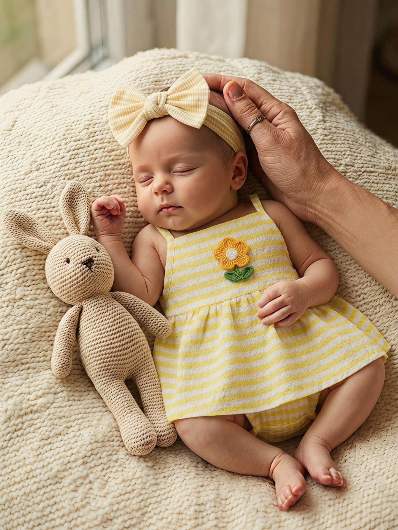 SHEIN Baby Girl Floral Embroidered Yellow Strap Romper Party Summer Cute