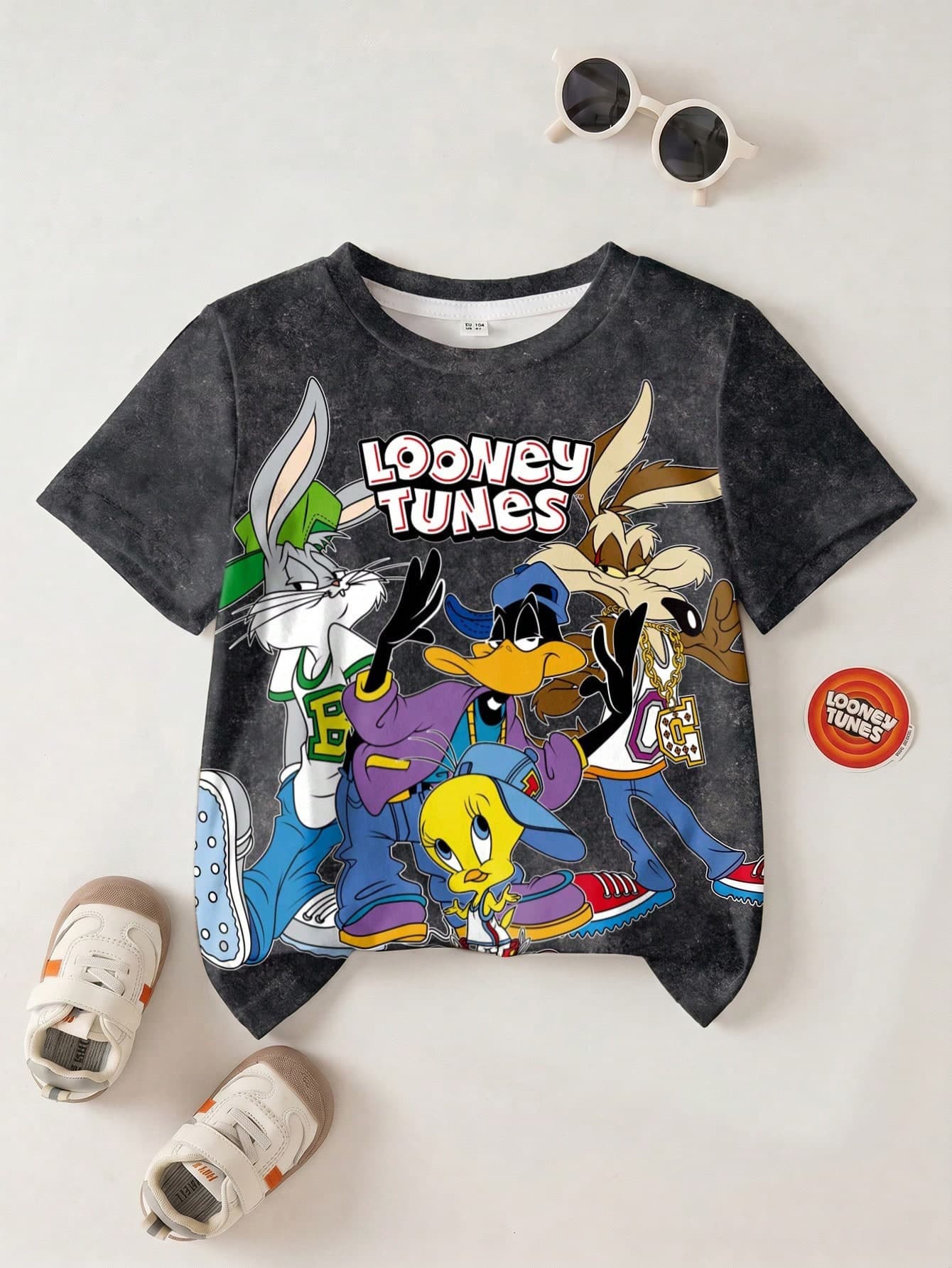 LOONEY TUNES X SHEIN Young Boy Cartoon Pattern Short Sleeve Casual T-Shirt