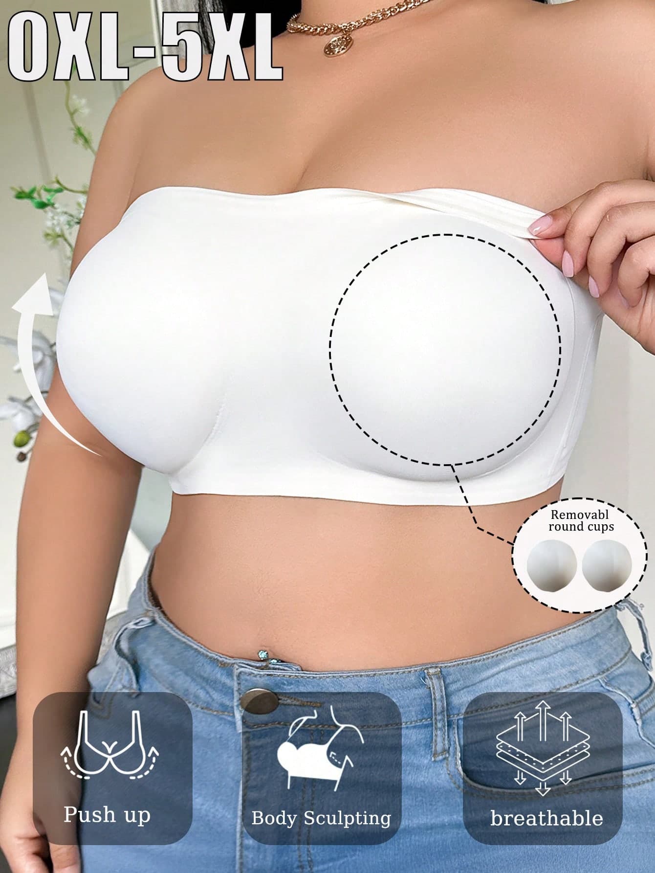 SHEIN Sexy Strapless Plus Size Lingerie For Women