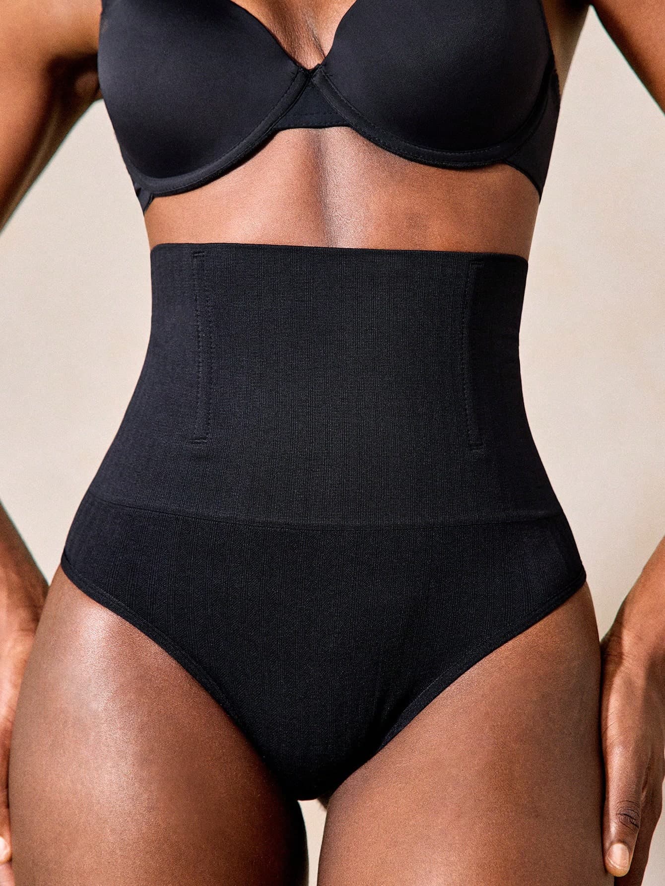 Veilyse High Waist Seamless Thong Panties, Tummy Control Butt Lifting Shapewear Underwear