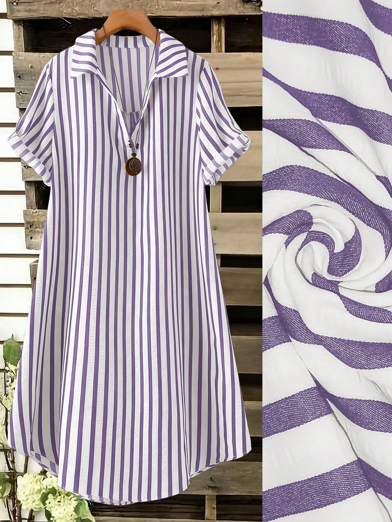 SHEIN Tall CURVE Plus Size Women's French Casual Summer Short Sleeve V-Neck Tall Dress Formal Vacation White
