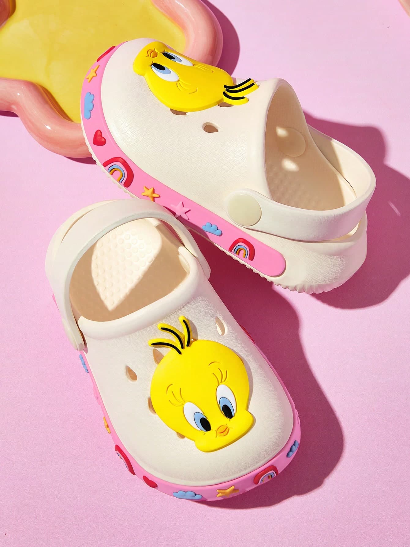 LOONEY TUNES X SHEIN Cute Cartoon Beige Toddler Casual Garden Shoes, Light & Comfortable EVA Material, Girls, Suitable For Summer & Spring Beach Vacation Outdoor Indoor