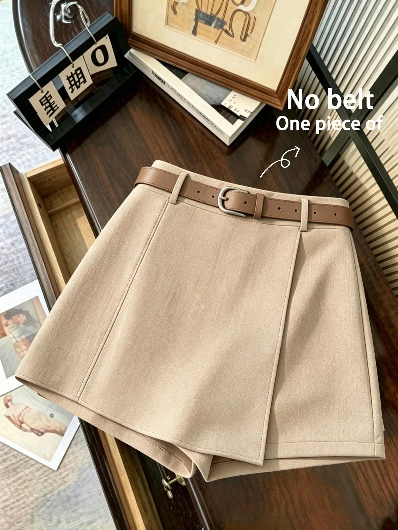 GlowEve Casual Commuter Fashion Asymmetric Hem One-Piece Skort