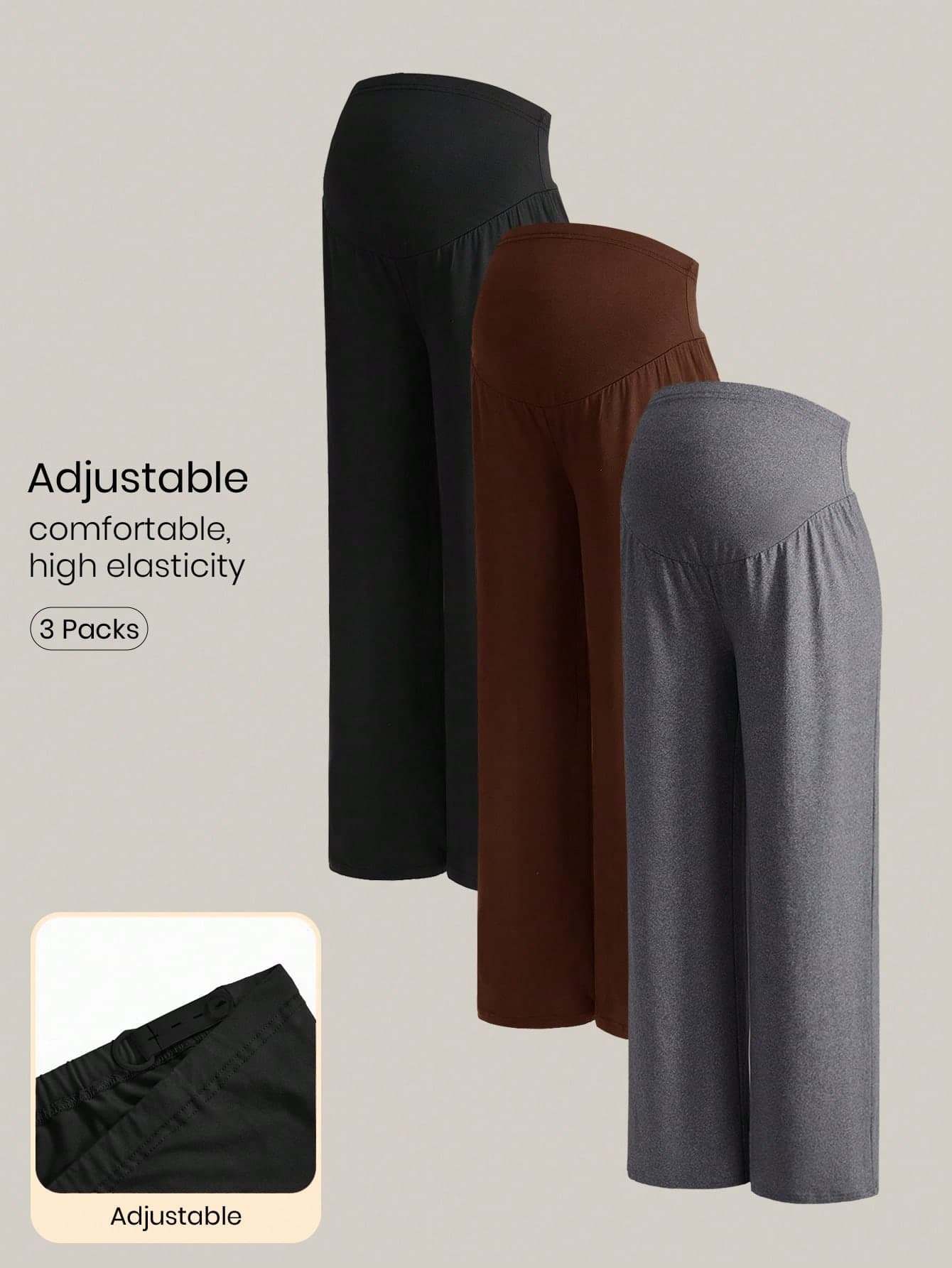 Modmama Maternity Casual Versatile High Waist Straight Leg Pants