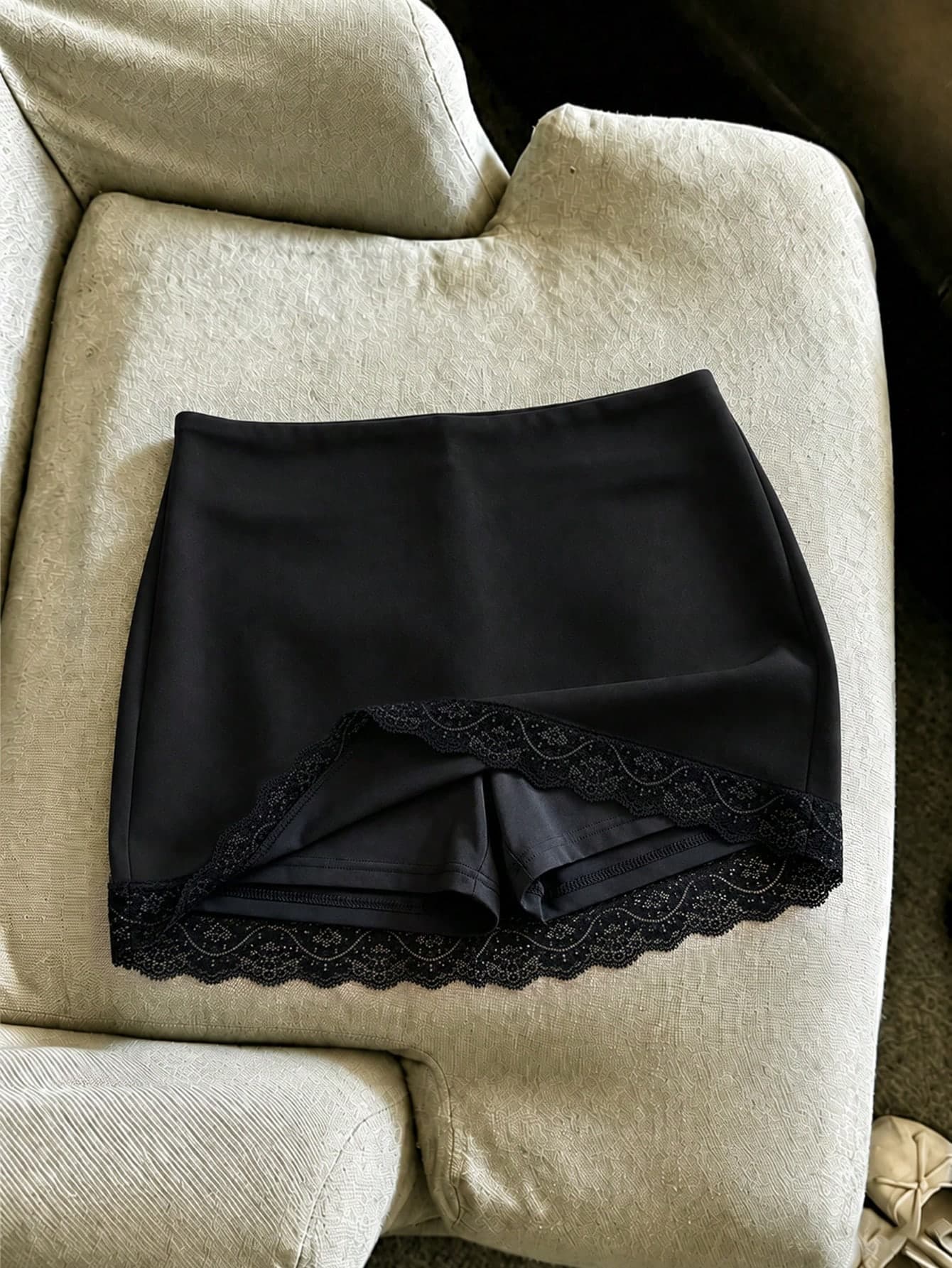 SHEIN Franclia Women's Casual Solid Color Mini Skirt, Suitable For Summer Shorts For Under Skirt Maong Skirts For W