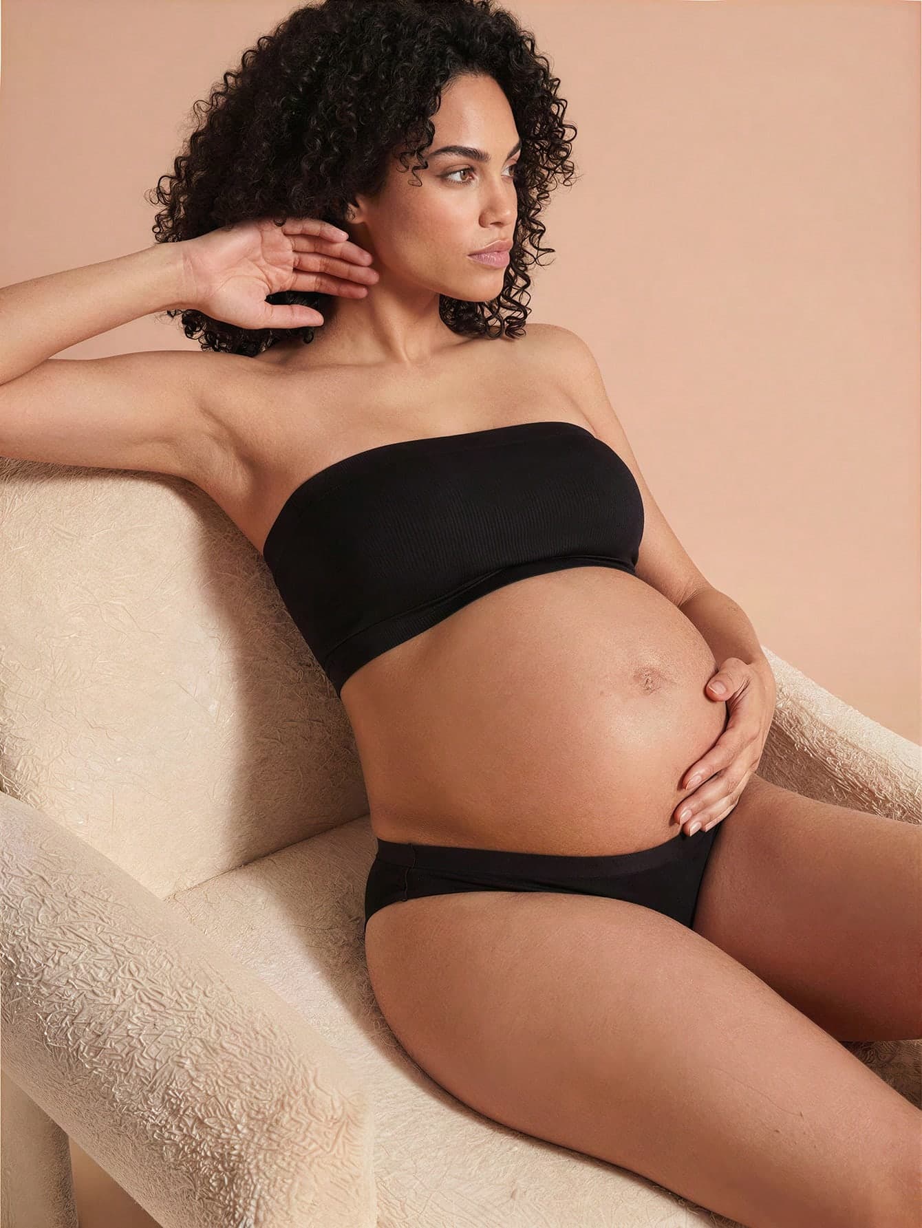 SHEIN Maternity Ribbed Bandeau Bra For Mother