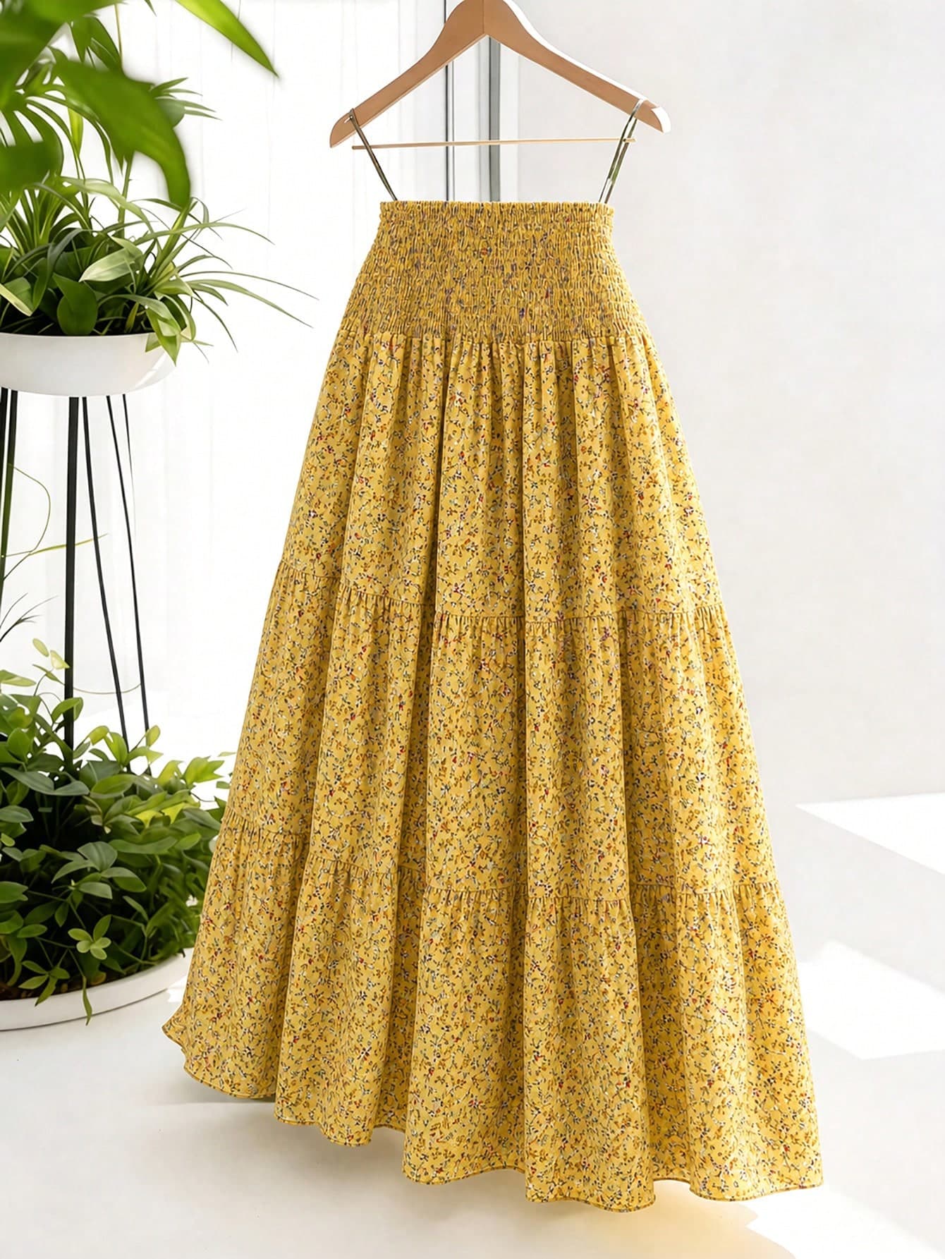 GlowEve CURVE Plus Size Women's New Elegant Casual Versatile Outdoor Vacation Daily Wear Cool Fabric Fresh Print Spring Summer Skirt