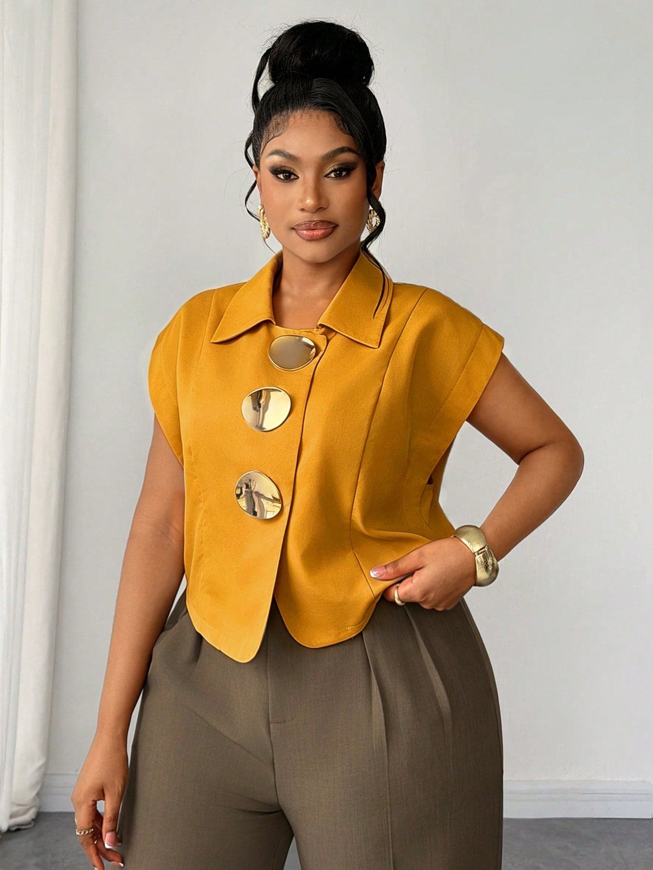 Maweii Plus Size French Commuter Minimalist Romantic Design Elegant Blouse